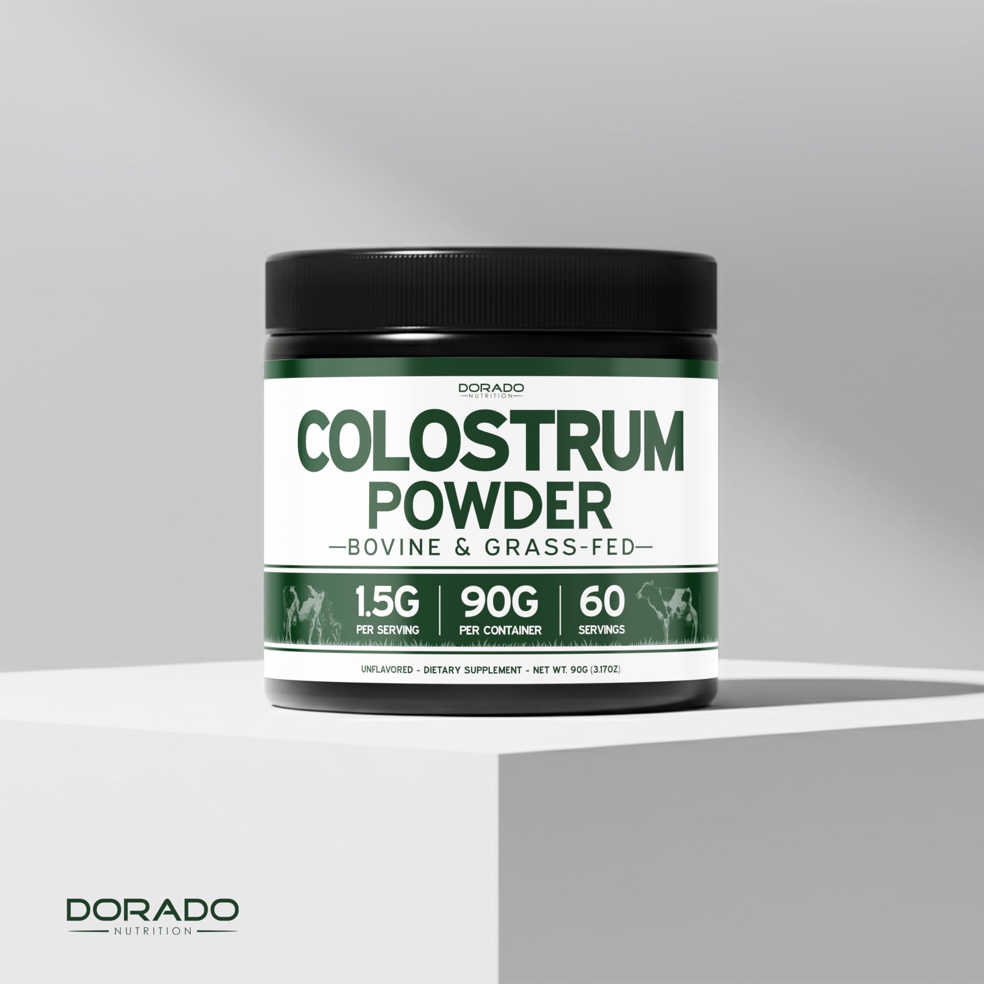 Colostrum Supplement Powder 90g (60 Servings of 1.5g Pure Bovine Colostrum Std. to Contain 20% IgG Immunoglobulins) Grass Fed Powder - No Fillers, Third Party Tested, Unflavored & Non-GMO DORADO NUTRITIONAu supplements