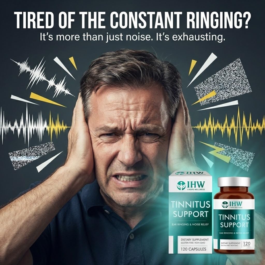 IHW Tinnitus Relief for Ringing Ears, 1200mg Tinnitus Relief Supplement, 120 Capsules, with Vitamin B Complex & C, Reduces Ringing in Ears, Promotes Hearing Wellness & Comfort IHWAu supplements