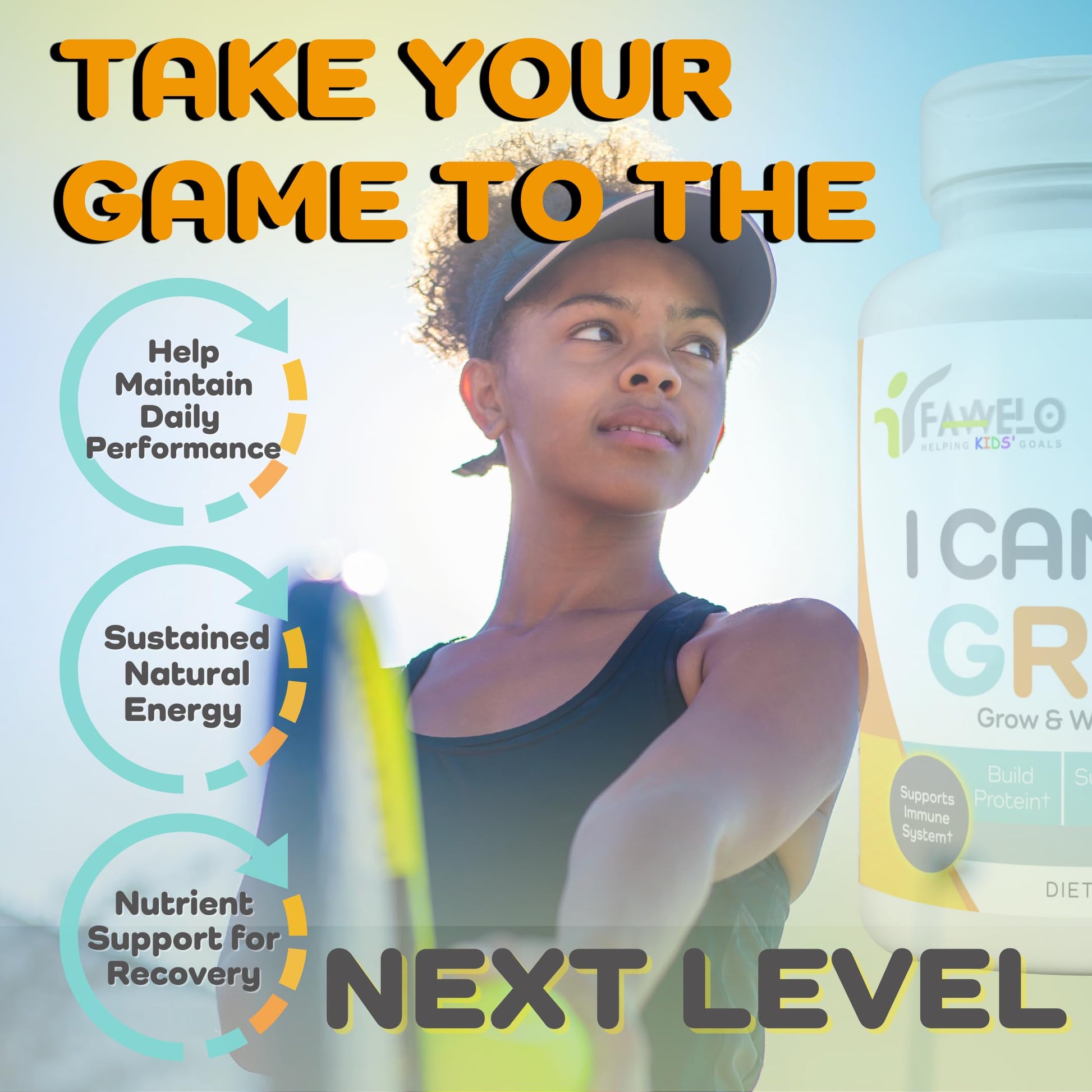 Fawelo I Can Grow (2 Pack) - for Kids 10+ and Teens | Enhances Natural Development | Strength Bone, Muscle & Joints | Immunity & Overall Health | Transparent Ingredients | Made in the USA FaweloAu supplements
