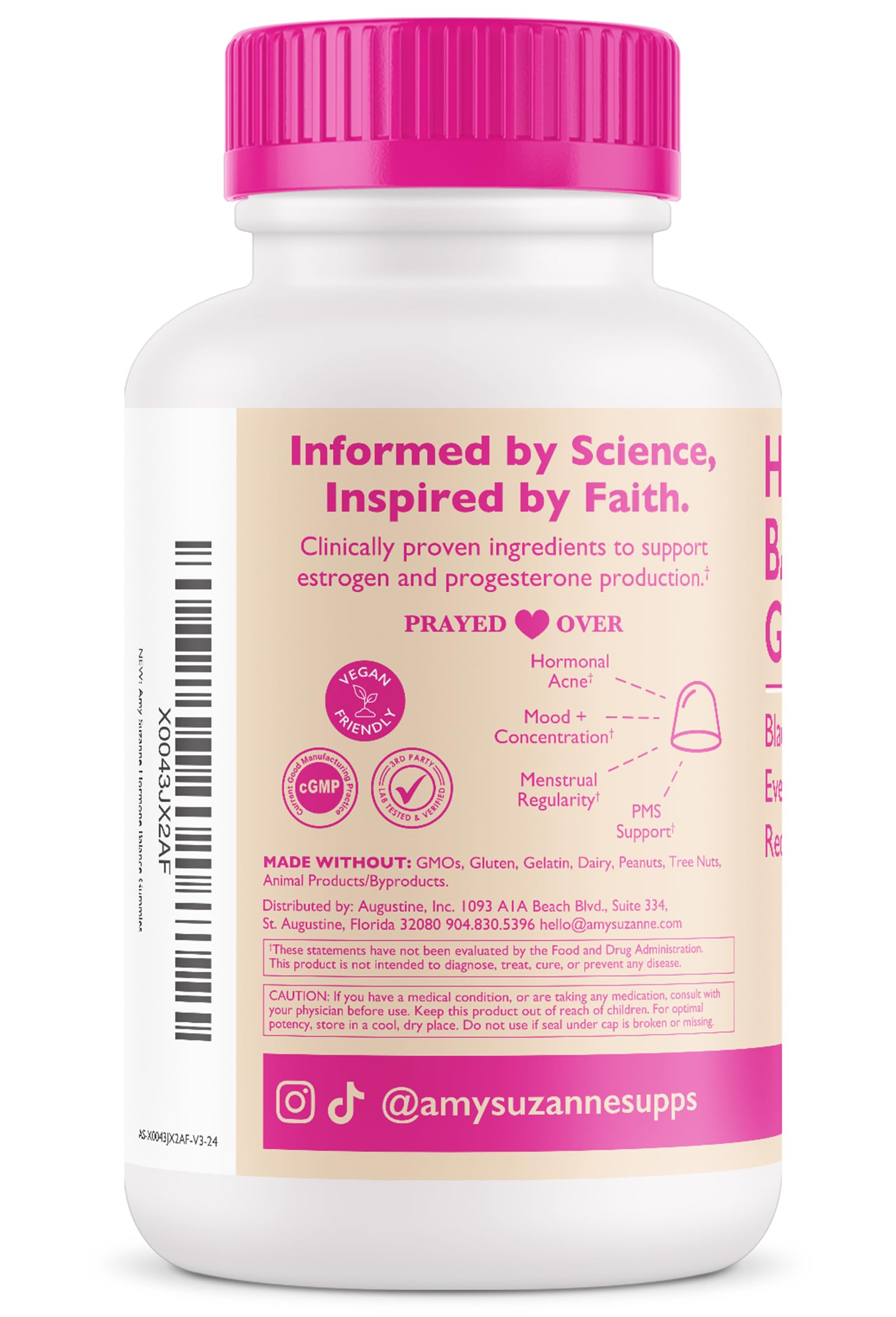Amy Suzanne Hormone Balance Gummies for Women - Hormone Harmony for Mood, Energy, Bloating - Hormonal PMS, Perimenopause & Menopause Support - Red Raspberry Leaf & Black Cohosh - 60 Gummy Supplements Amy SuzanneAu supplements