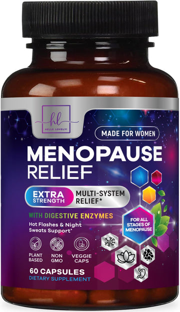 Menopause Supplements for Women - Complete Hot Flash Night Sweats & Menopause Relief Pills, 8 Billion CFU Probiotics with Dong Quai & Black Cohosh for Vaginal, Digestive Support - 60 Capsules Hello Lovely!Au supplements