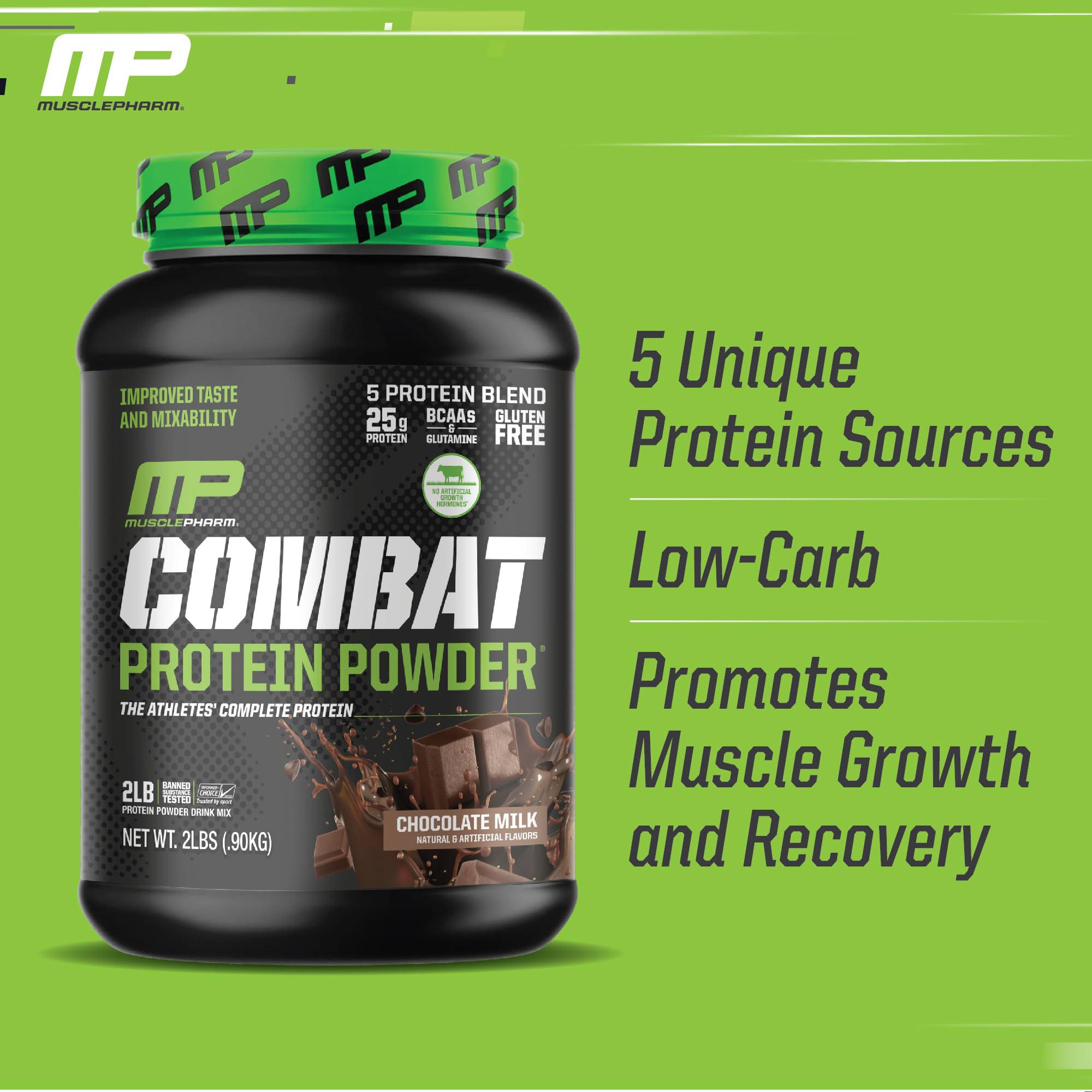 Muscle Pharm Combat Protein Powder, Fuels Muscles for Productive Workouts, 5 Protein Muscle PharmUS supplements