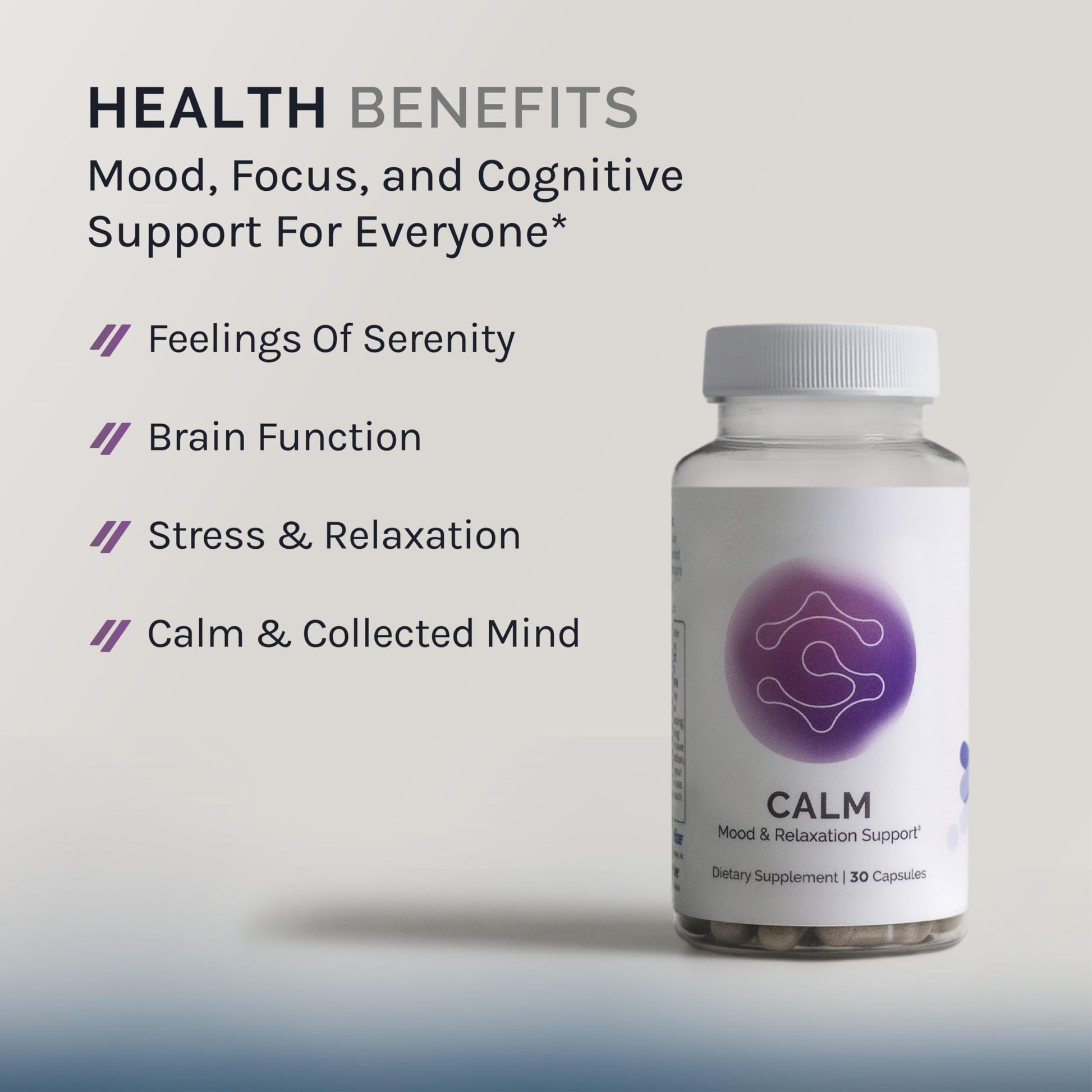 InfiniWell Calm - Mood & Cognitive Support Supplement for Adults with L-Theanine, Bacopa monnieri & DHH-B - Supports Relaxation, Focus & Mental Clarity (30 Capsules) InfiniWellAu supplements