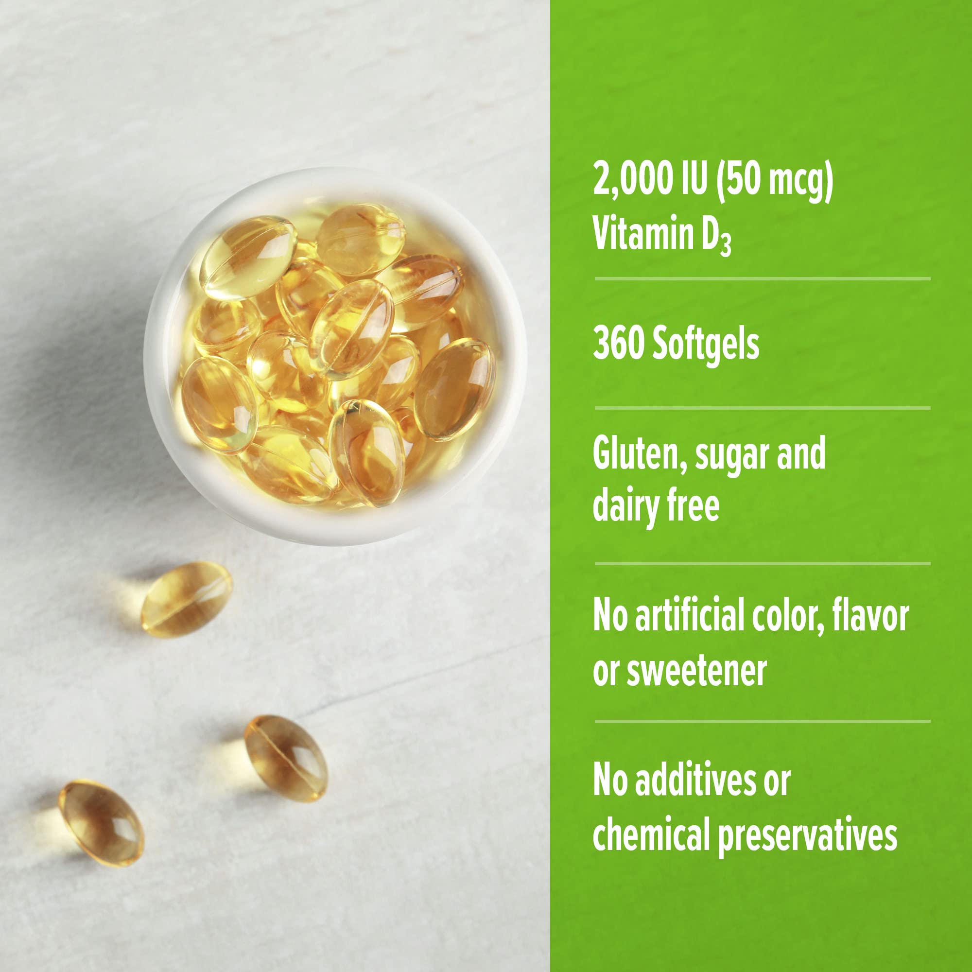 ORZAX Vitamin D3 2000 iu (50 mcg) - 1 Year Supply for Strong Muscle Function ORZAXUS supplements