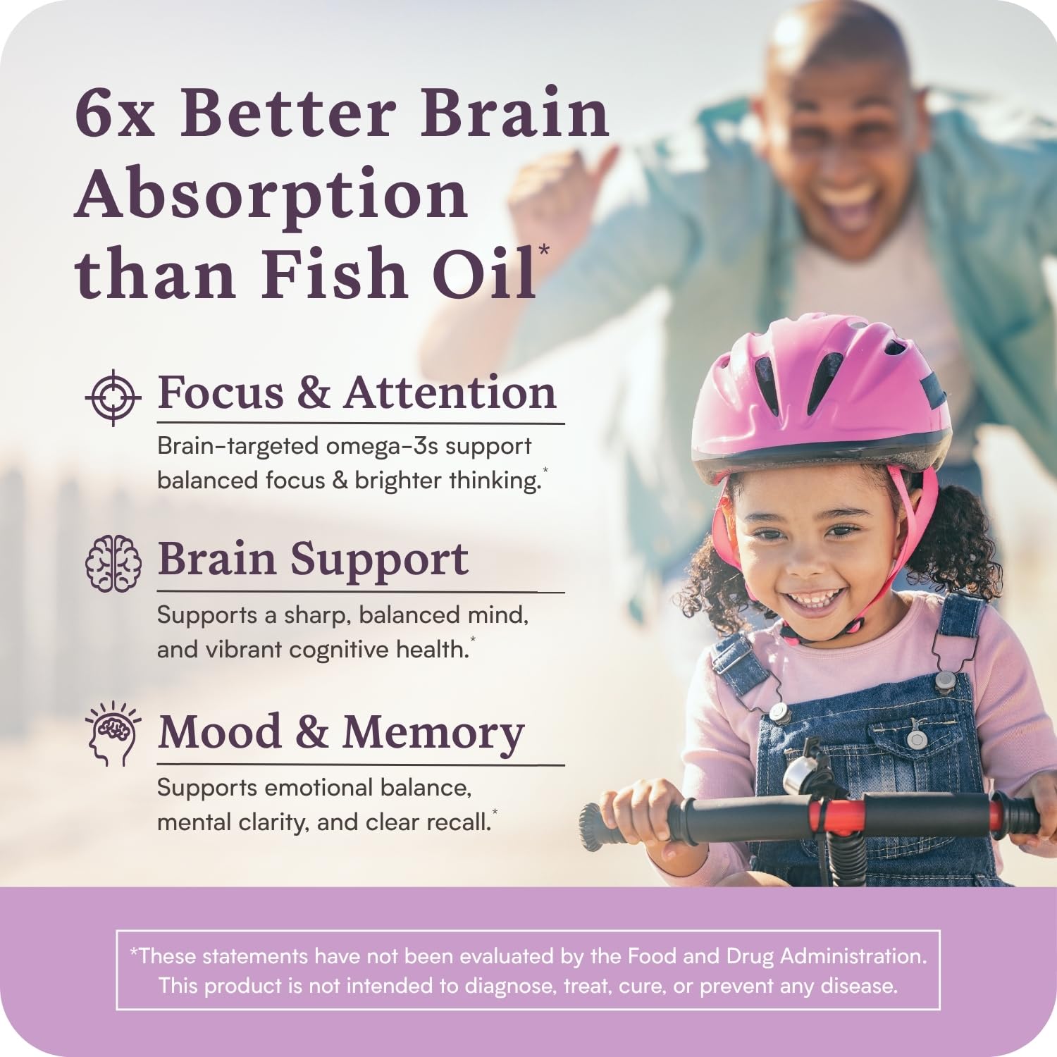 Omega w/LYSOVETA LPC | EPA & DHA Supplements for Brain Health | Focus, Attention, Memory, & Mood | 6X Higher Absorption Than Fish Oil | Omega-3 Fatty Acid Supplements | Highest Potency LPC-DHA AccentrateAu supplements