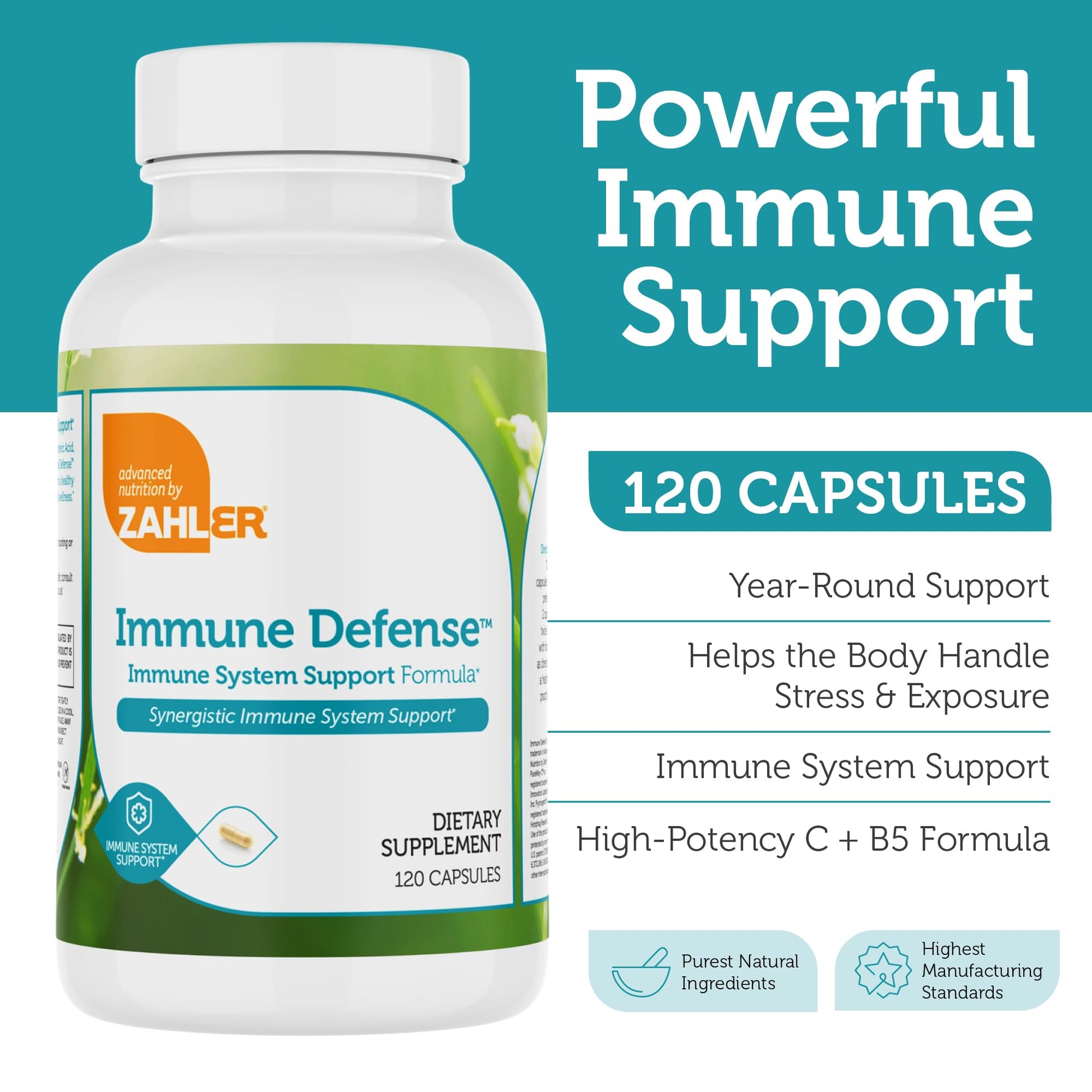 Zahler Immune Defense, Immune System Support, Certified Kosher, 120 Capsules ZahlerAu supplements