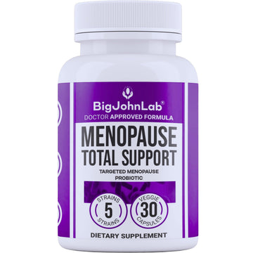 BIGJOHNLAB® - Menopause Total Support – Advanced Probiotic Formula with 5 Strains & 15 Billion CFU, Resveratrol, Black Cohosh, Acacia Fiber, Non-GMO & 100% Vegetarian BIGJOHNLABAu supplements