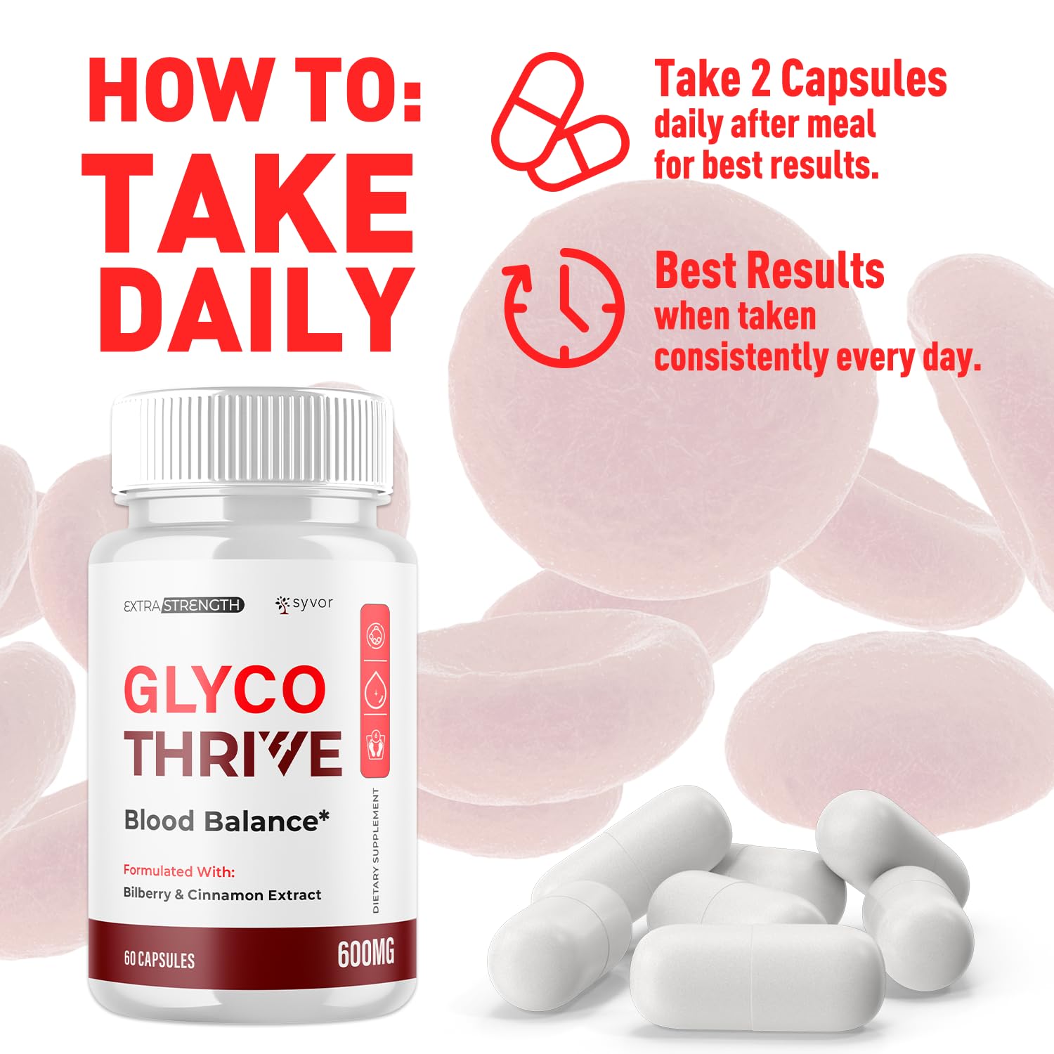 (2 Pack) Glyco Thrive Capsules, Official GlycoThrive Glycogen Support Pills with All Natural Ingredients, Advanced Formula Health Supplement with Max Strength Vitamins for Women & Men (120 Capsules) SyvorAu supplements
