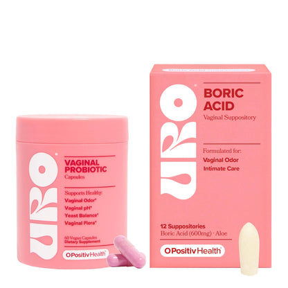 O Positiv URO Vaginal Probiotic and URO Boric Acid Vaginal Suppository Bundle O PositivUS supplements