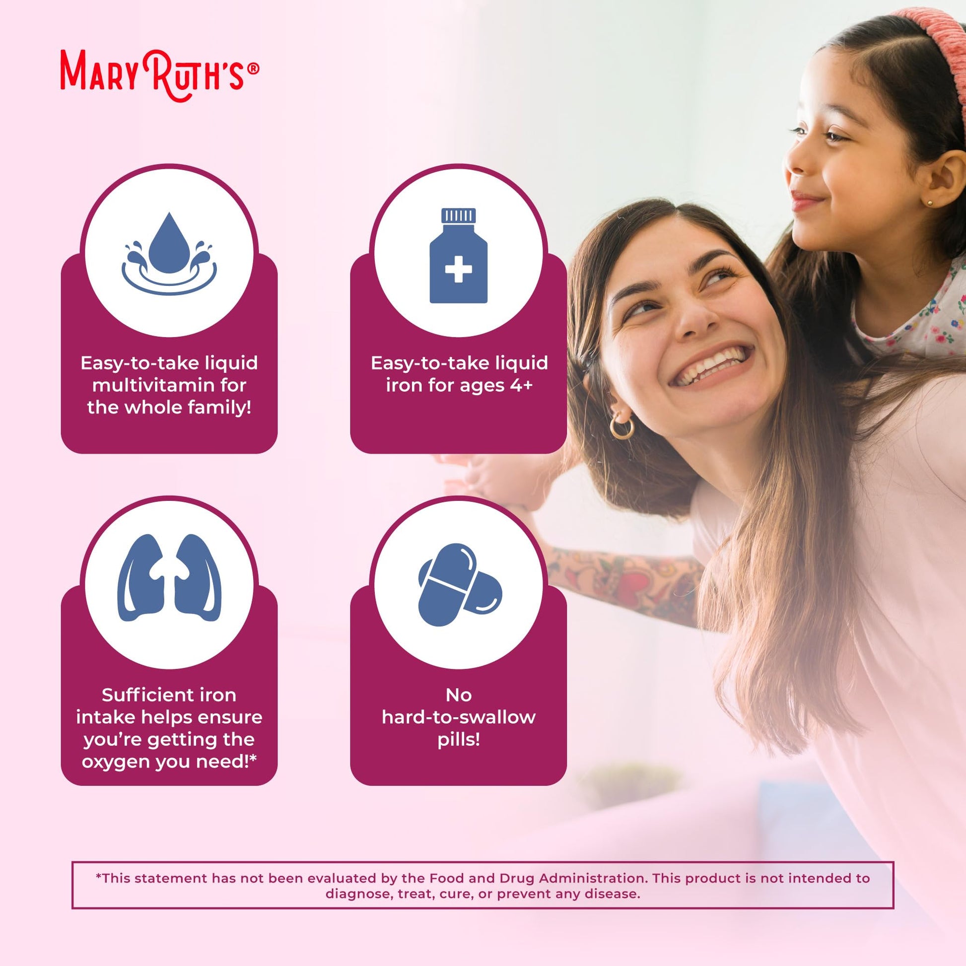 Iron Supplement for Women Men & Kids | Liquid Iron Supplement for Women Men & Kids | Iron for Healthy Blood & Oxygen | Ages 4 & Up | Sugar Free | Vegan | Non-GMO | Gluten Free | 15.22 Fl Oz MARYRUTH'SUS supplements