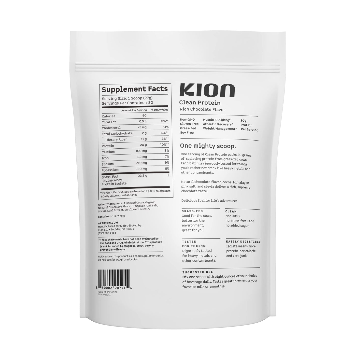 Kion Clean Protein | Grass-Fed & Pasture-Raised Whey Isolate Protein Powder KionUS supplements