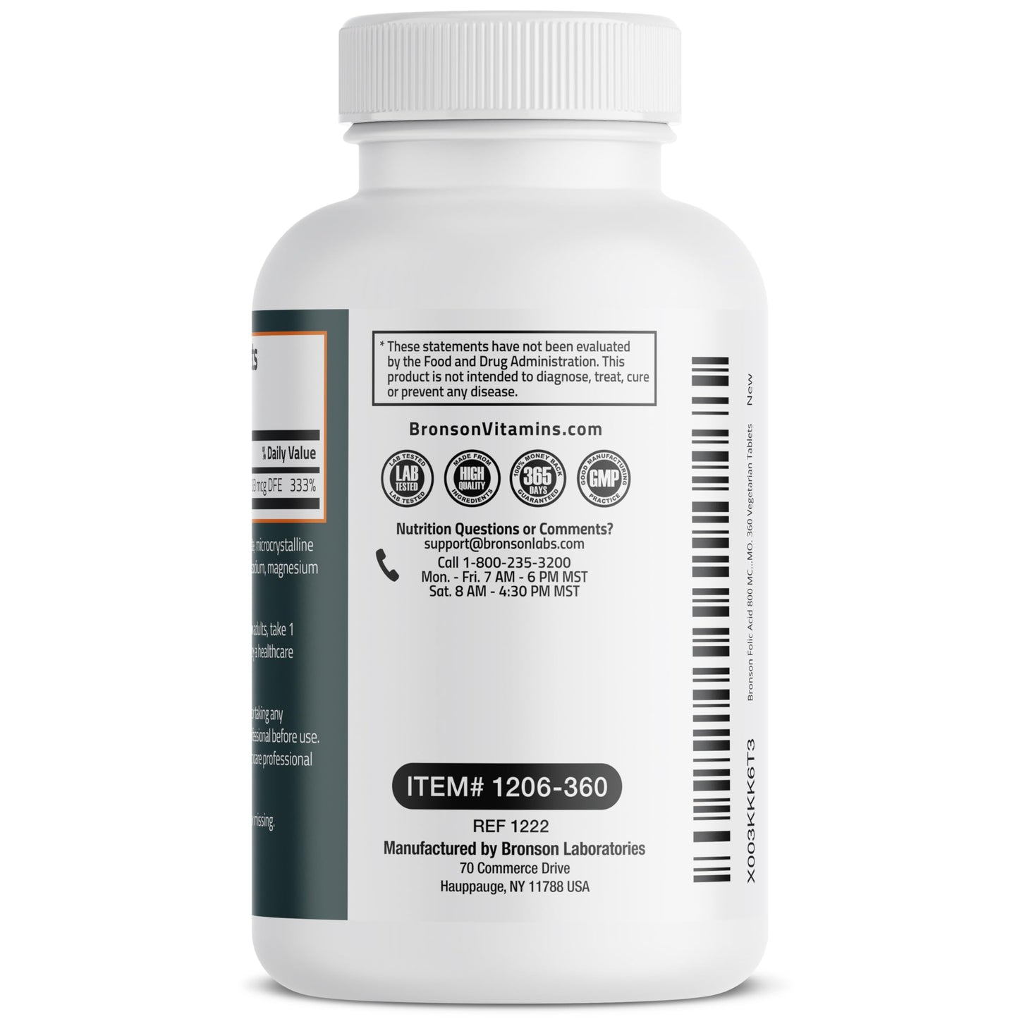 Bronson Folic Acid 800 MCG Supports Prenatal Development, 1 Year Supply, Non-GMO BronsonUS supplements