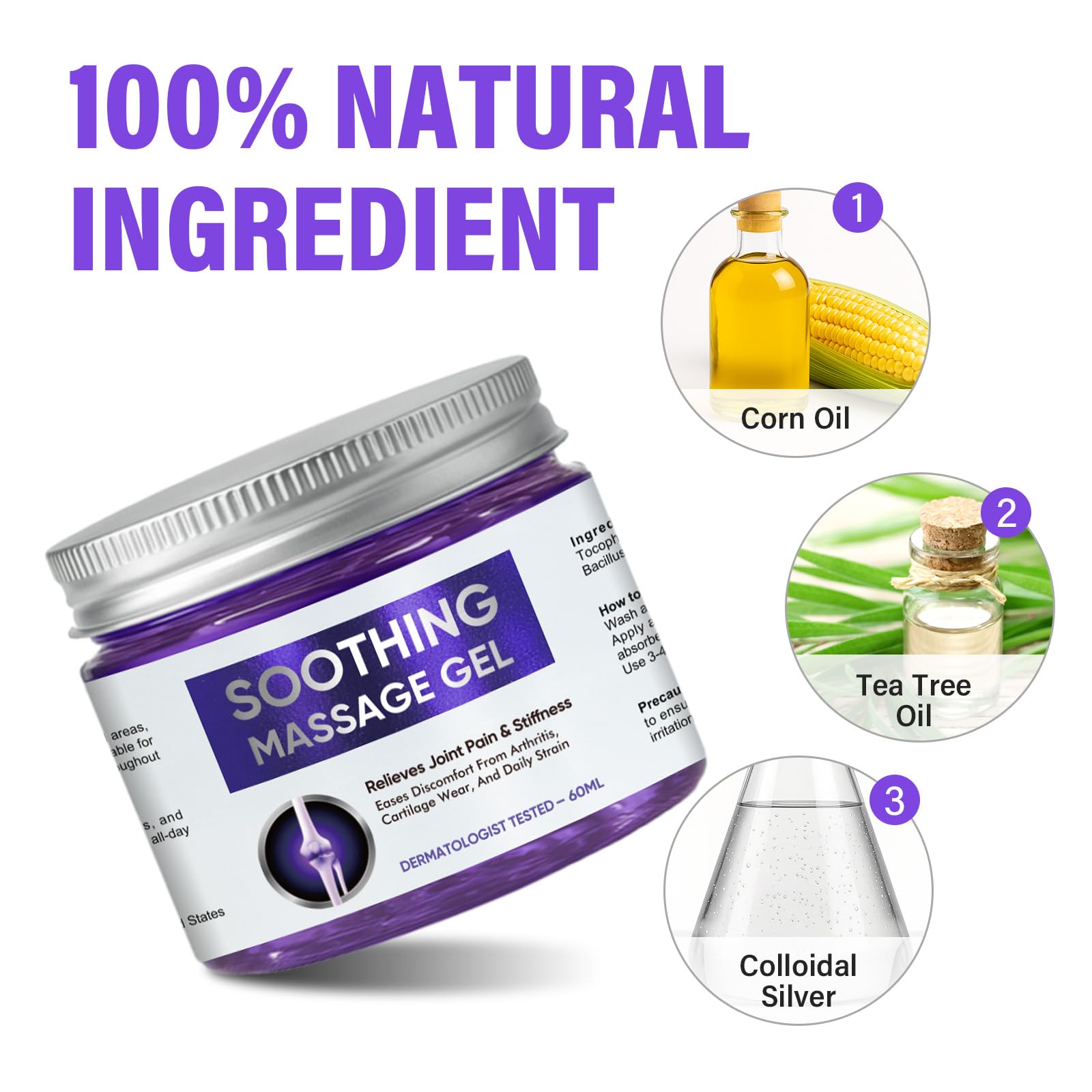 Joint Purple Gel, Fast-Absorbing Soothing Relief Massage Gel with Natural Extracts, Support Muscle, Joint, Shoulder, Knee, Back, Lumbar & Muscle Stiffness WKCWKCAu supplements