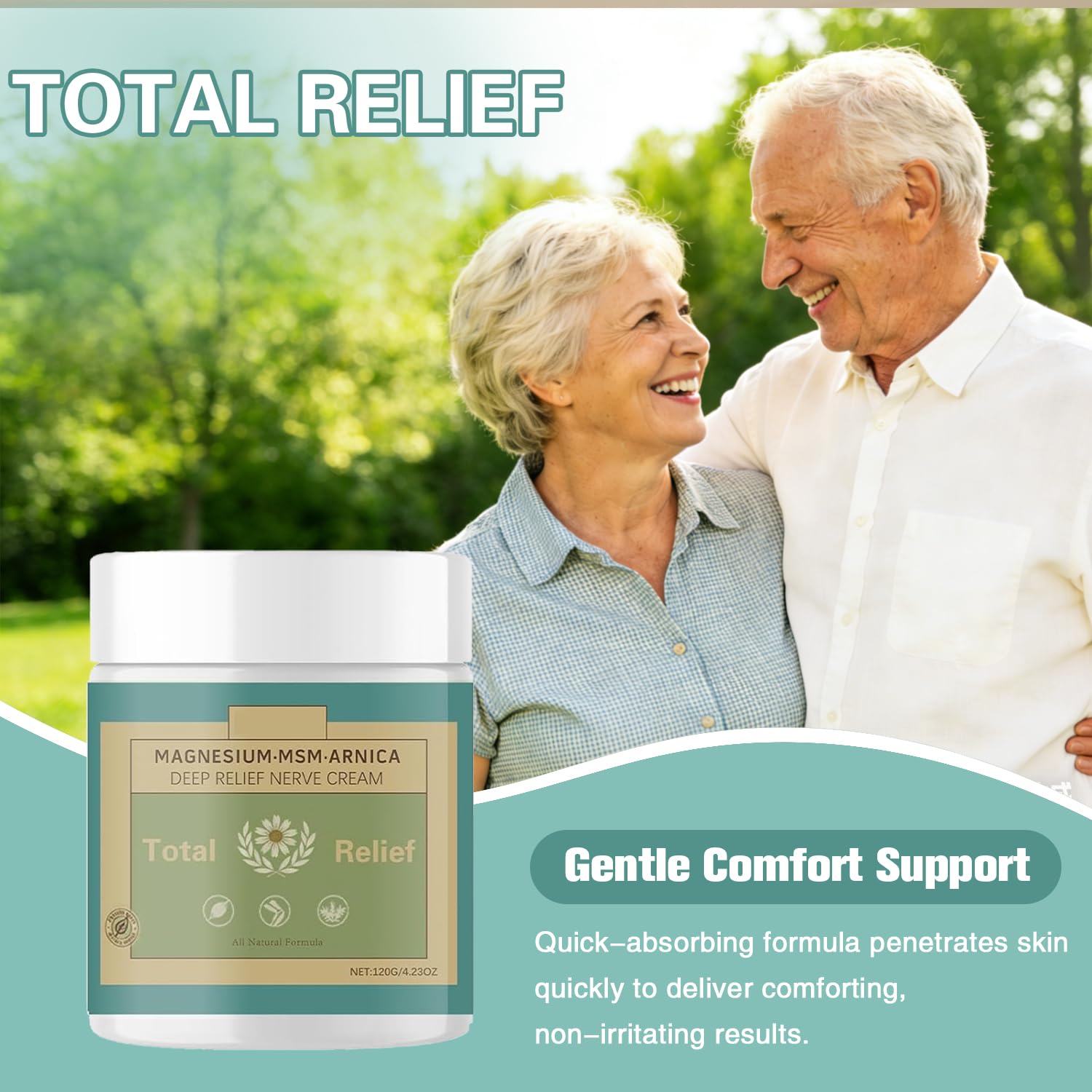 HANGWON Total Relief Magnesium Soothing Cream Advanced nerve Comfort with Arnica, Menthol, MSM,Fast-Absorbing for Relief Joint, Feet, Hands, Legs, Muscles, and Waist, Natural Ingredient -4floz/114g HANGWONAu supplements
