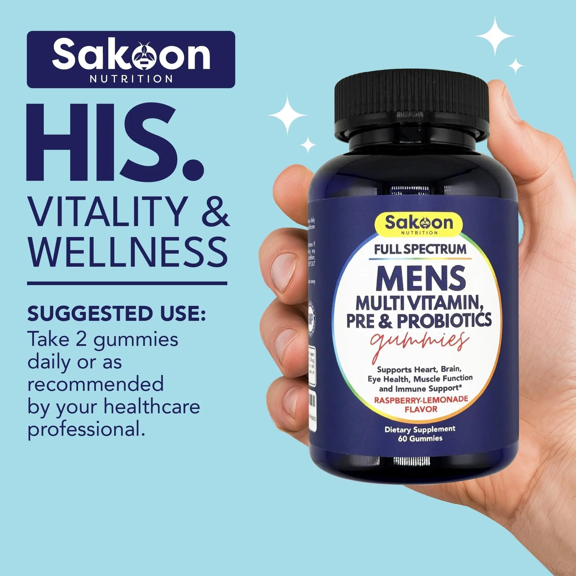Sakoon nutrition Men's Multivitamin Gummies with Probiotics and Prebiotics, Adult Multivitamin A, C, D, E, B & More Sakoon nutritionAu supplements
