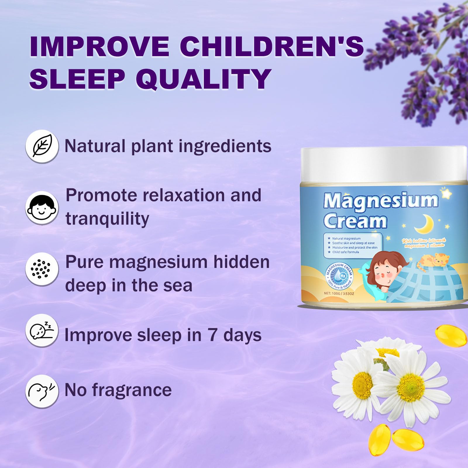 100g Magnesium Lotion for Kids Sleep,Nighttime Magnesium Cream,Soothe and Relax Your Body Before Bed,Safe for Both Adults and Children,Natural Calming Cream Support for Sleep KzaioAu supplements
