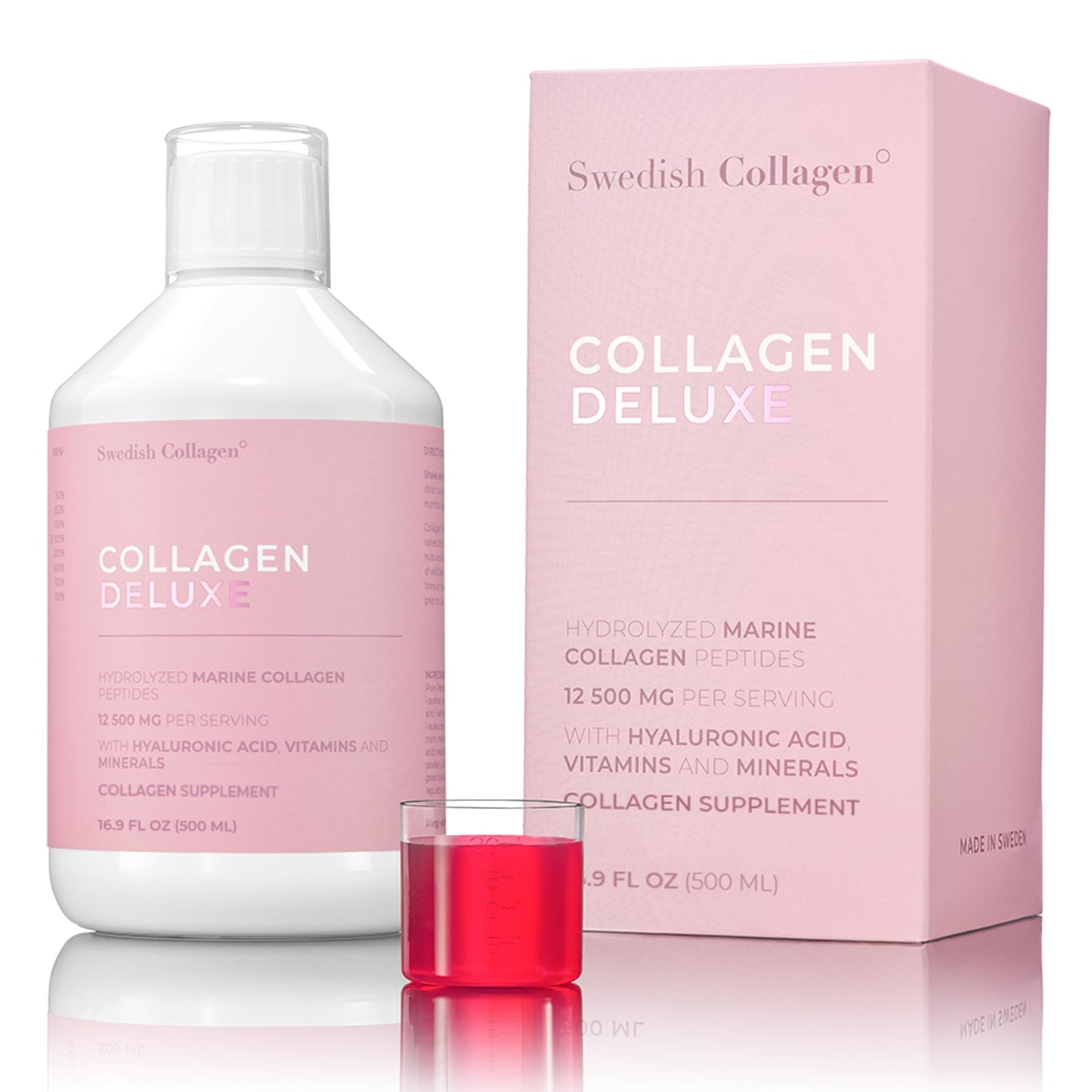 Swedish Collagen - 12500mg Collagen Deluxe 500ml I Hydrolyzed Marine Collagen Peptides (Type I & III) Swedish CollagenUS supplements
