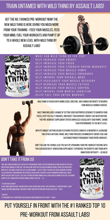 Assault Labs Wild Thing Pre Workout Powder Blend of Di-Citrulline Malate,Beta Alanine Assault LabsUS supplements