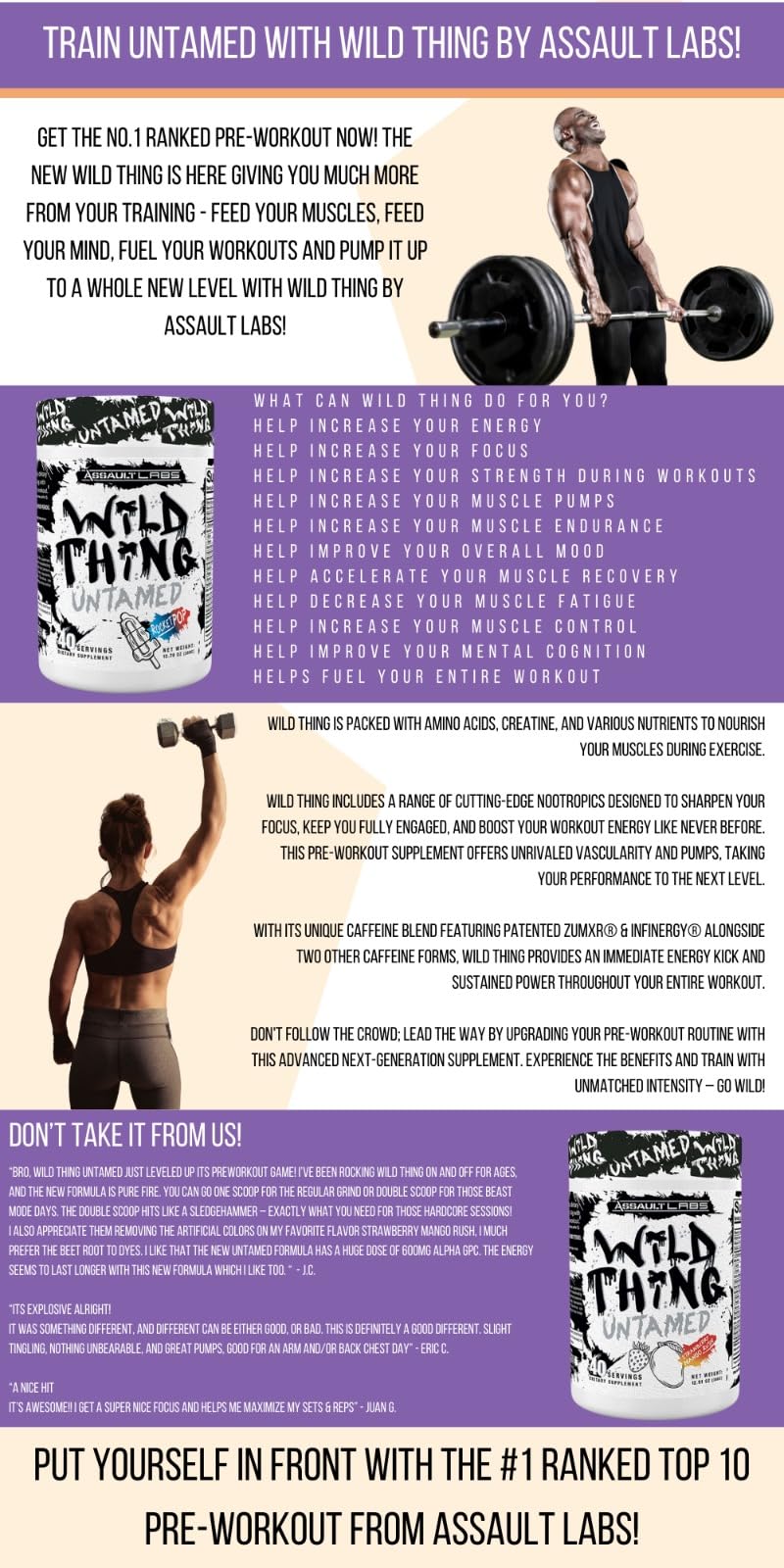 Assault Labs Wild Thing Pre Workout Powder Blend of Di-Citrulline Malate,Beta Alanine Assault LabsAu supplements