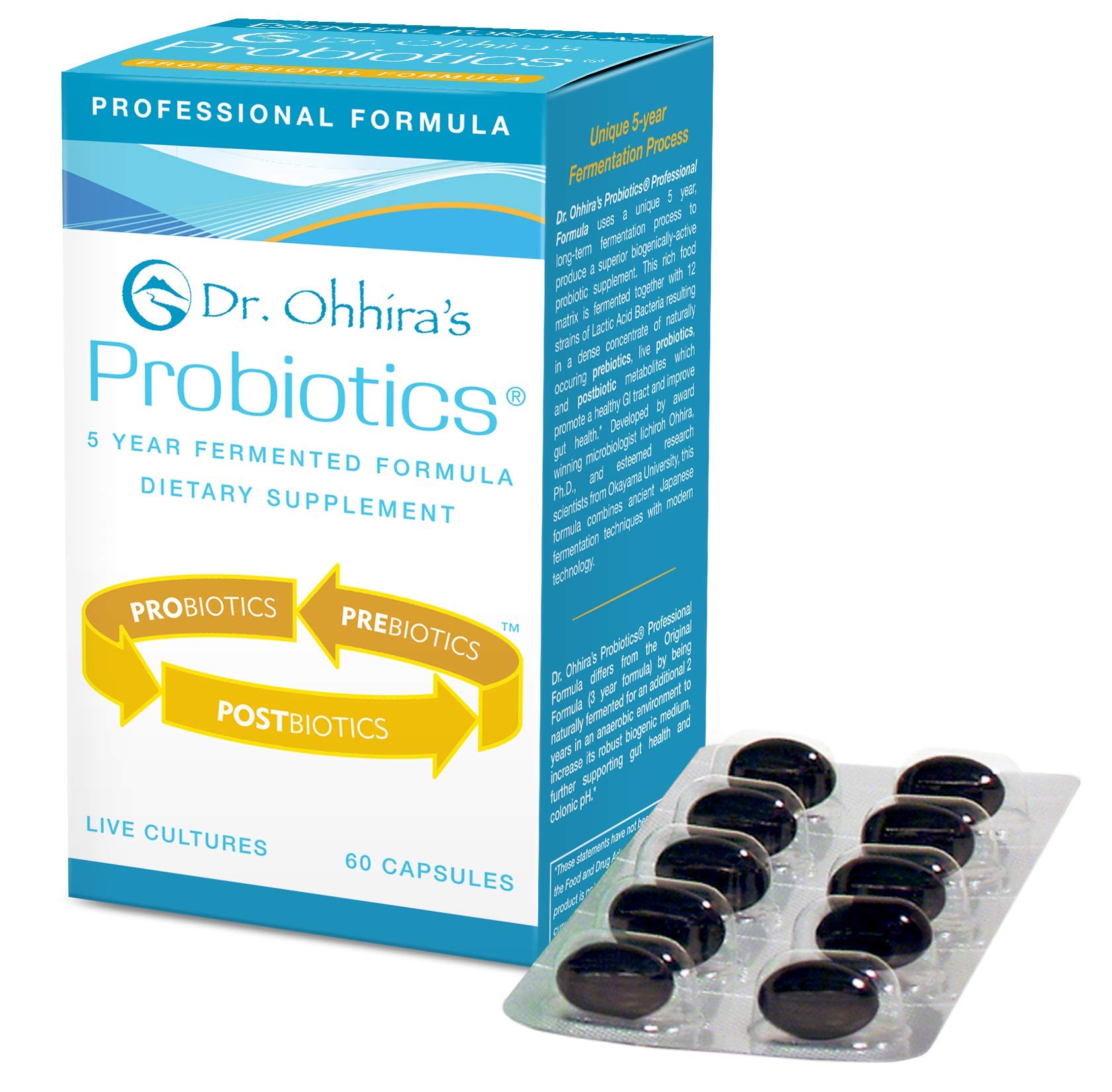 Essential Formulas Dr. Ohhira’s Probiotics Professional Formula with 5 Year Fermented Prebiotics, Live Active Probiotics and The only Product with Postbiotic Metabolites, 60 Capsules Essential FormulasAu supplements