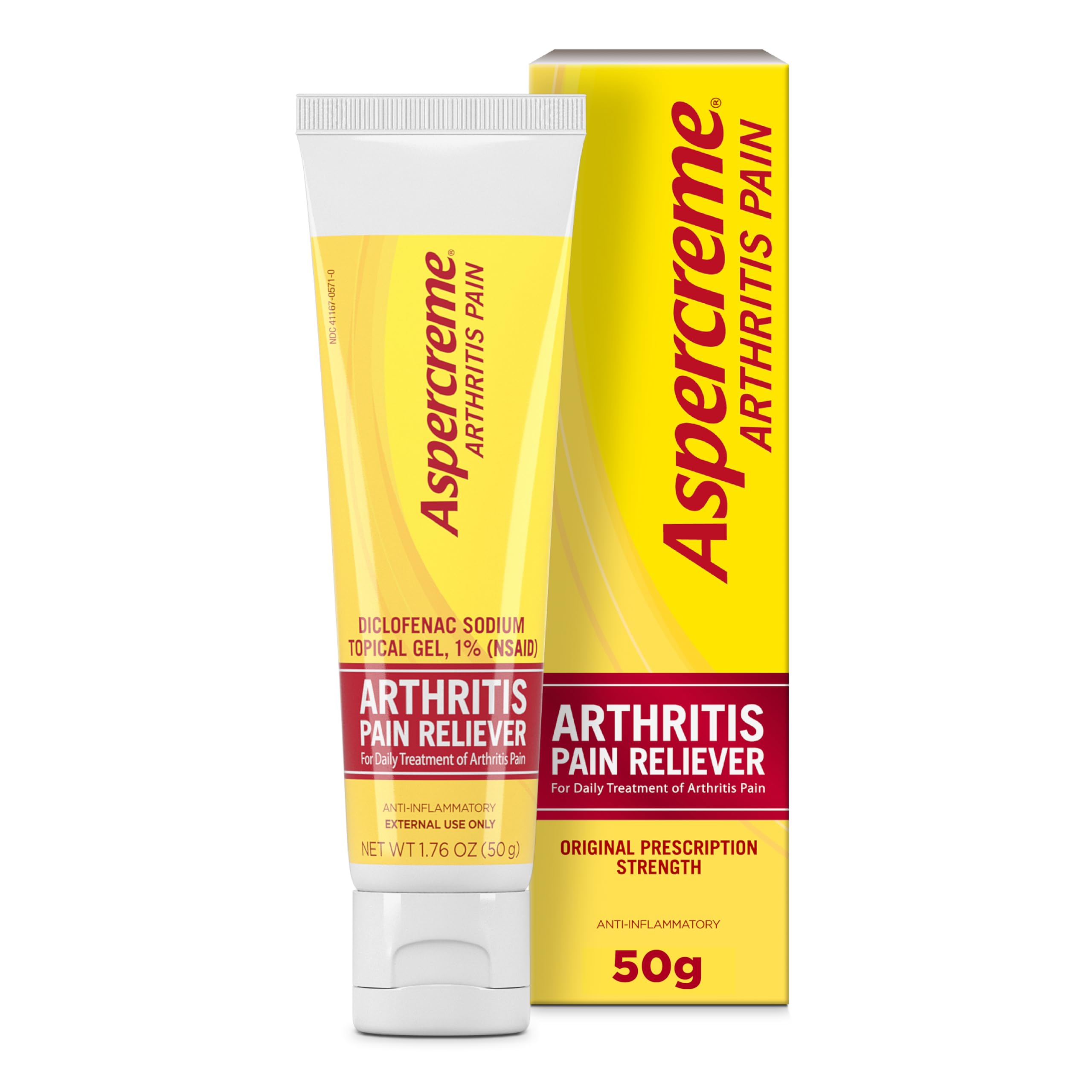 Aspercreme Arthritis Pain Relief Gel for Arthritis & Joint Pain, Non-steroidal Anti-inflammatory Topical Gel with Max-Strength Diclofenac Sodium, 50 g AspercremeAu supplements
