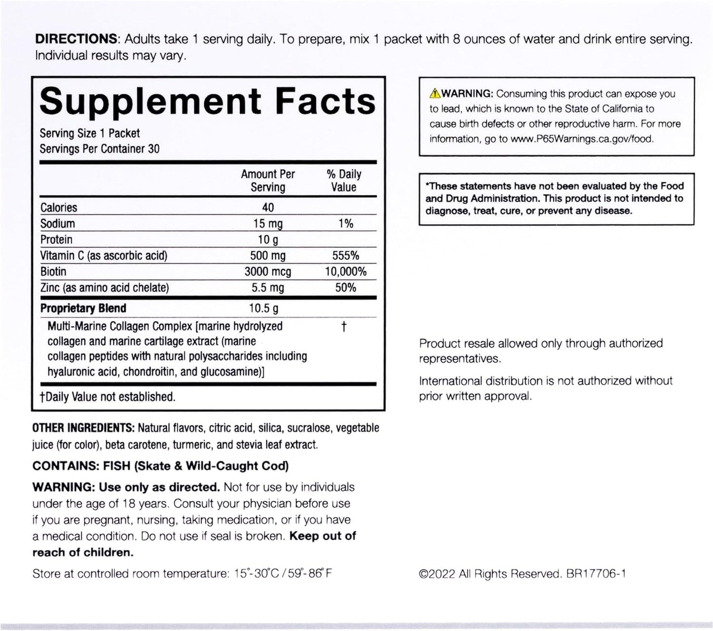 Serovital Skin Brilliance Marine Collagen – Hydrolyzed Marine Collagen Peptides SerovitalUS supplements