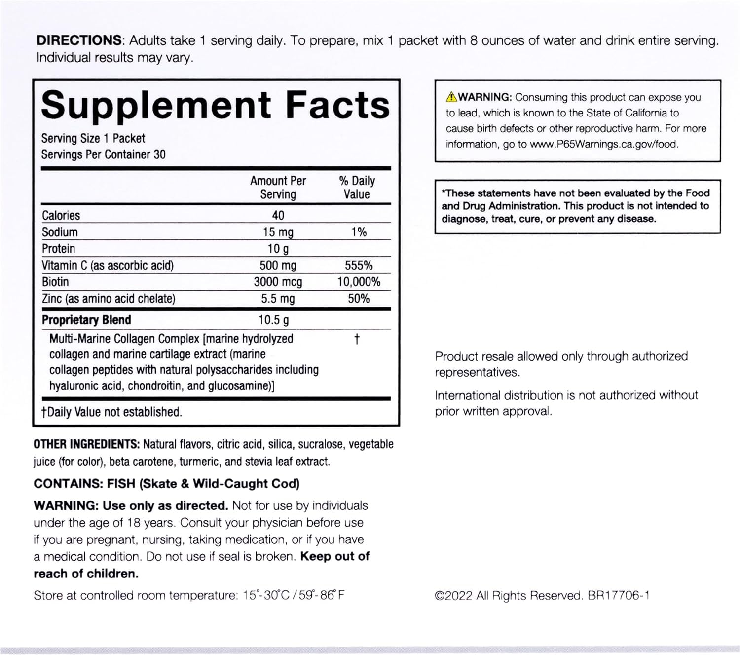 Serovital Skin Brilliance Marine Collagen – Hydrolyzed Marine Collagen Peptides SerovitalUS supplements
