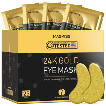 Maskiss 24k Gold Under Eye Patches (25 Pairs), eye mask, Collagen Skin Care Products
