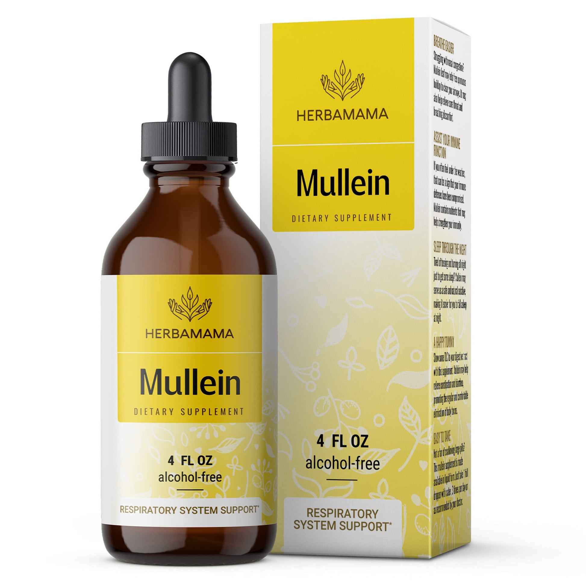 Mullein Leaf Tincture - Lung Cleanse - Vegan Mullein Drops - Lung Detox HERBAMAMAUS supplements