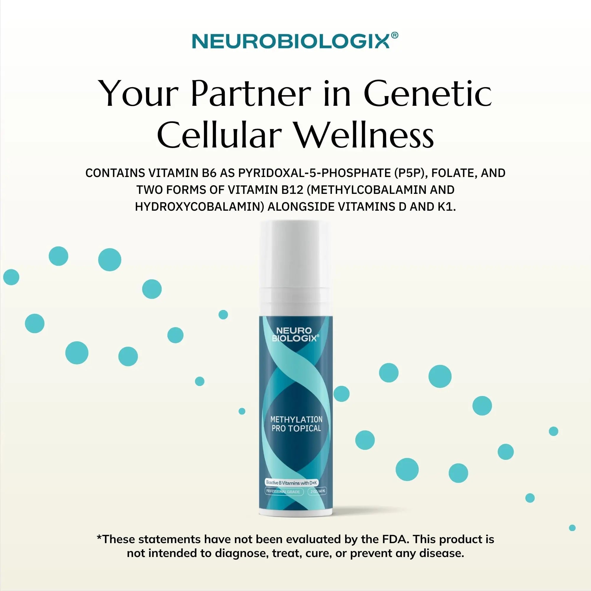 Neurobiologix Methylation Pro Topical for Men and Women, Bioactive B Vitamin Cream with Methylfolate, B6, B12, D3 & K1, Supports Cellular Energy NeurobiologixAu supplements