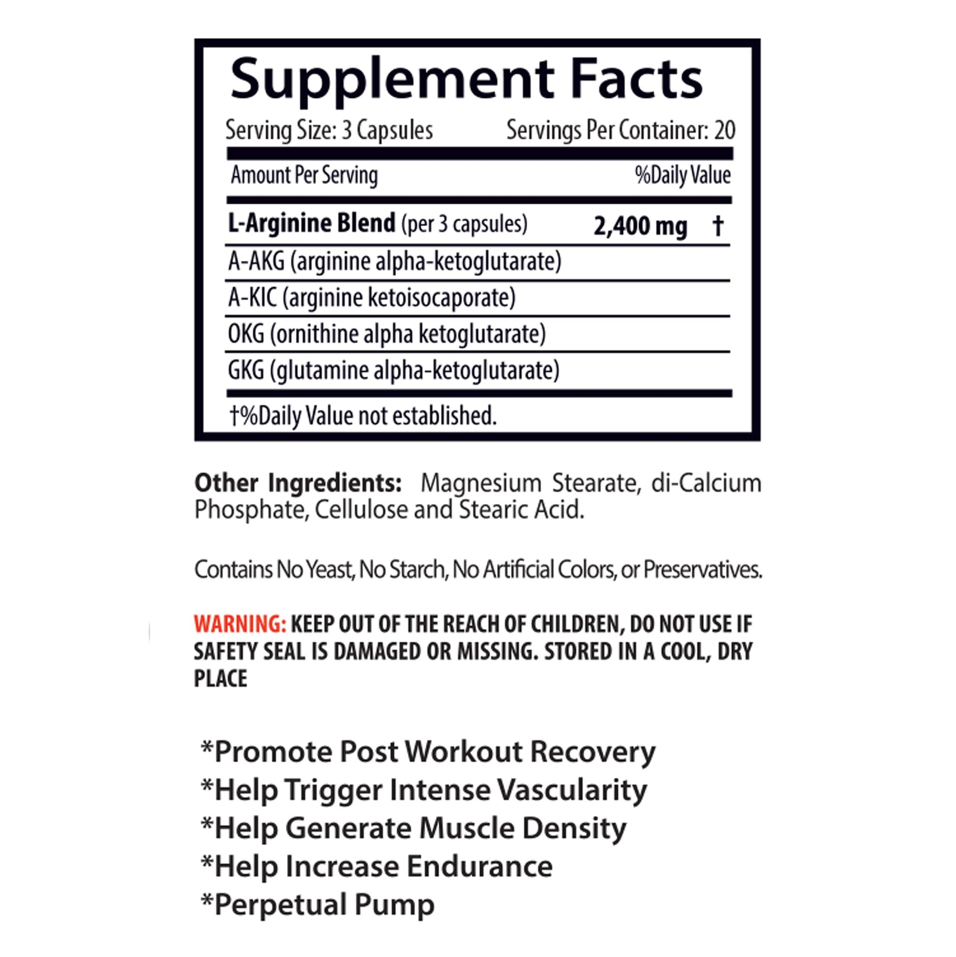 L-arginine Supplement - Nitric Oxide Booster 2400mg - Nitric Oxide Booster - pre Workout Sport SupplementsAu supplements
