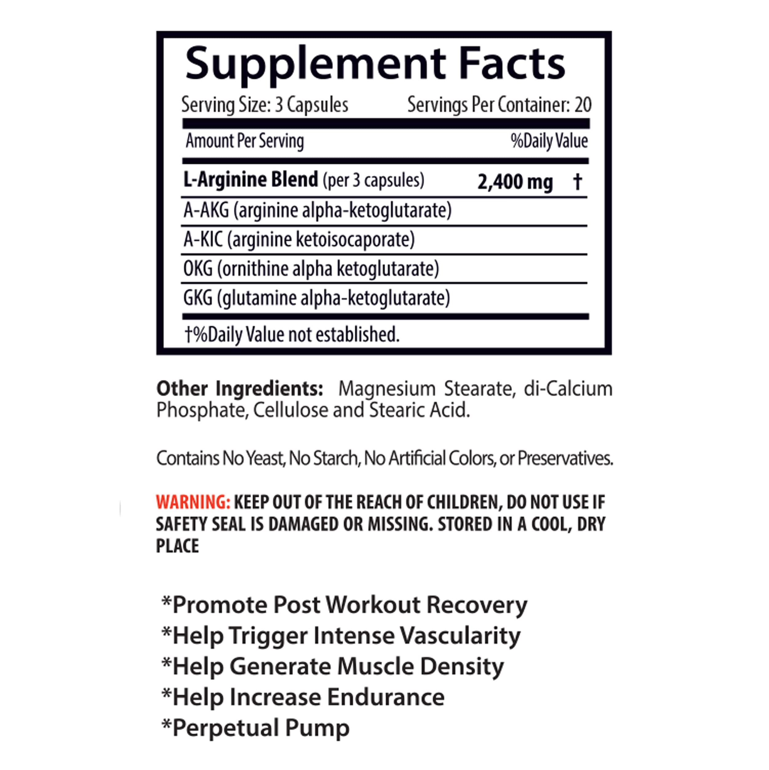 L-arginine Supplement - Nitric Oxide Booster 2400mg - Nitric Oxide Booster - pre Workout Sport SupplementsAu supplements