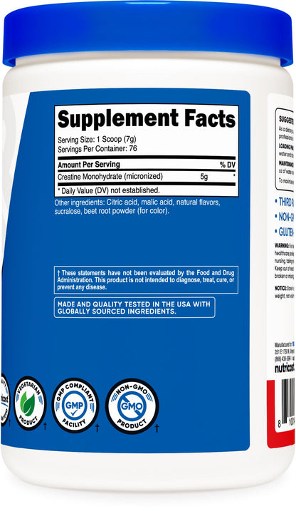 Nutricost Creatine Monohydrate Powder (Fruit Punch, 500 Gram) NutricostUS supplements
