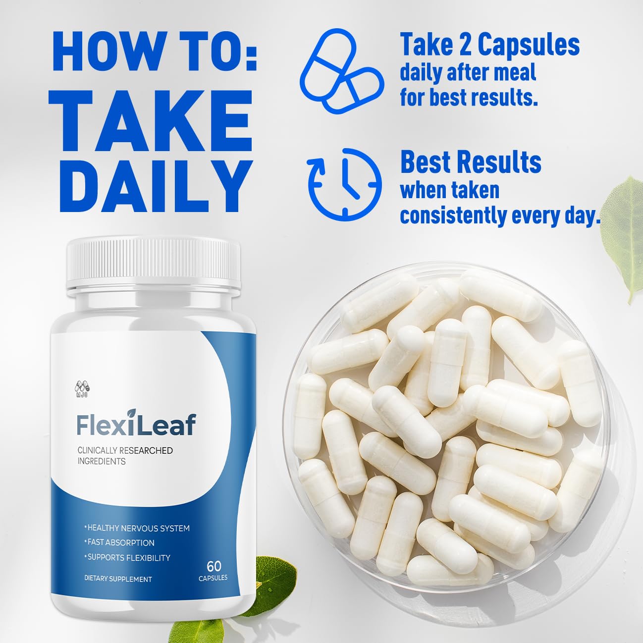 Flexileaf Capsules, Official Flexileaf Pills with All Natural Ingredients, Advanced Health and Overall Wellness Multivitamin Supplement, Flexoleaf Maximum Strength Support Formula (60 Capsules) MJOAu supplements