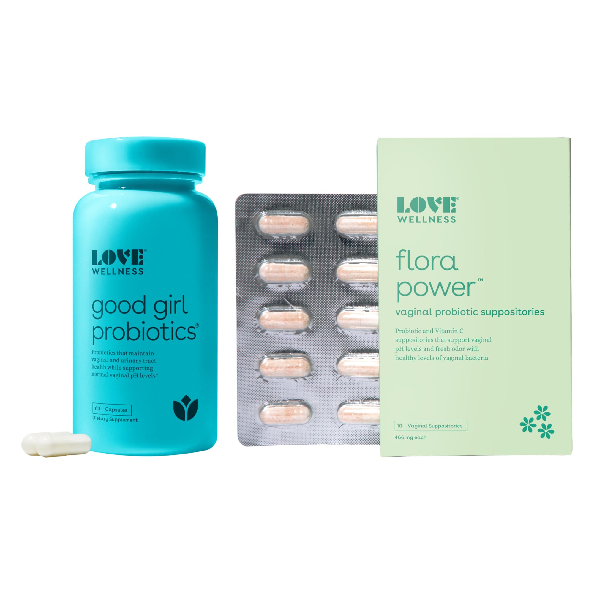 Love Wellness Flora Power & Good Girl Probiotics | Vaginal Suppositories & Prebiotics for Women Love WellnessAu supplements