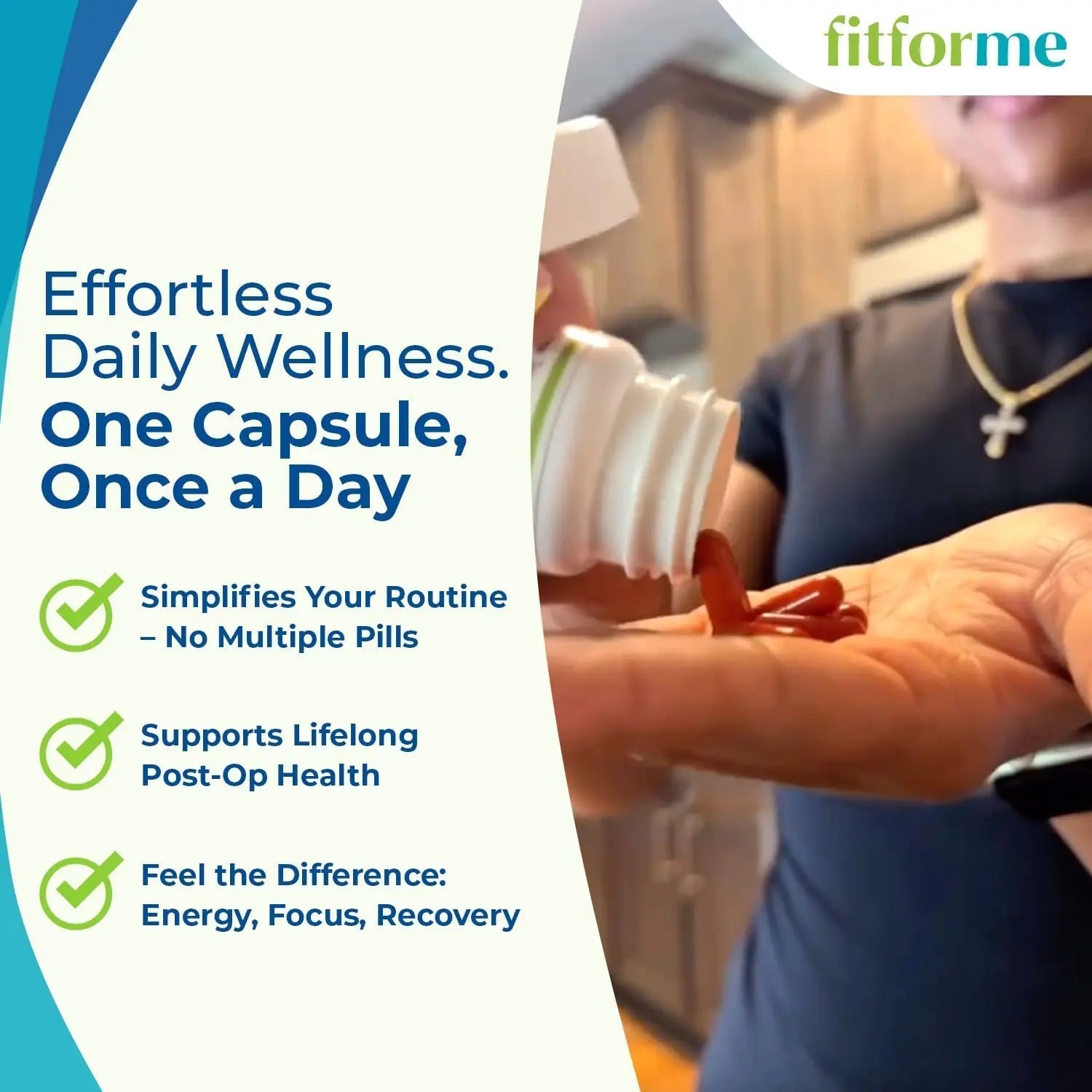 FitForMe Bariatric Multivitamin, Tailored for Gastric Sleeve Surgery – One-a-Day Capsule, 30-Day Supply, Easy-to-Swallow WLS Optimum Capsule FitForMeAu supplements