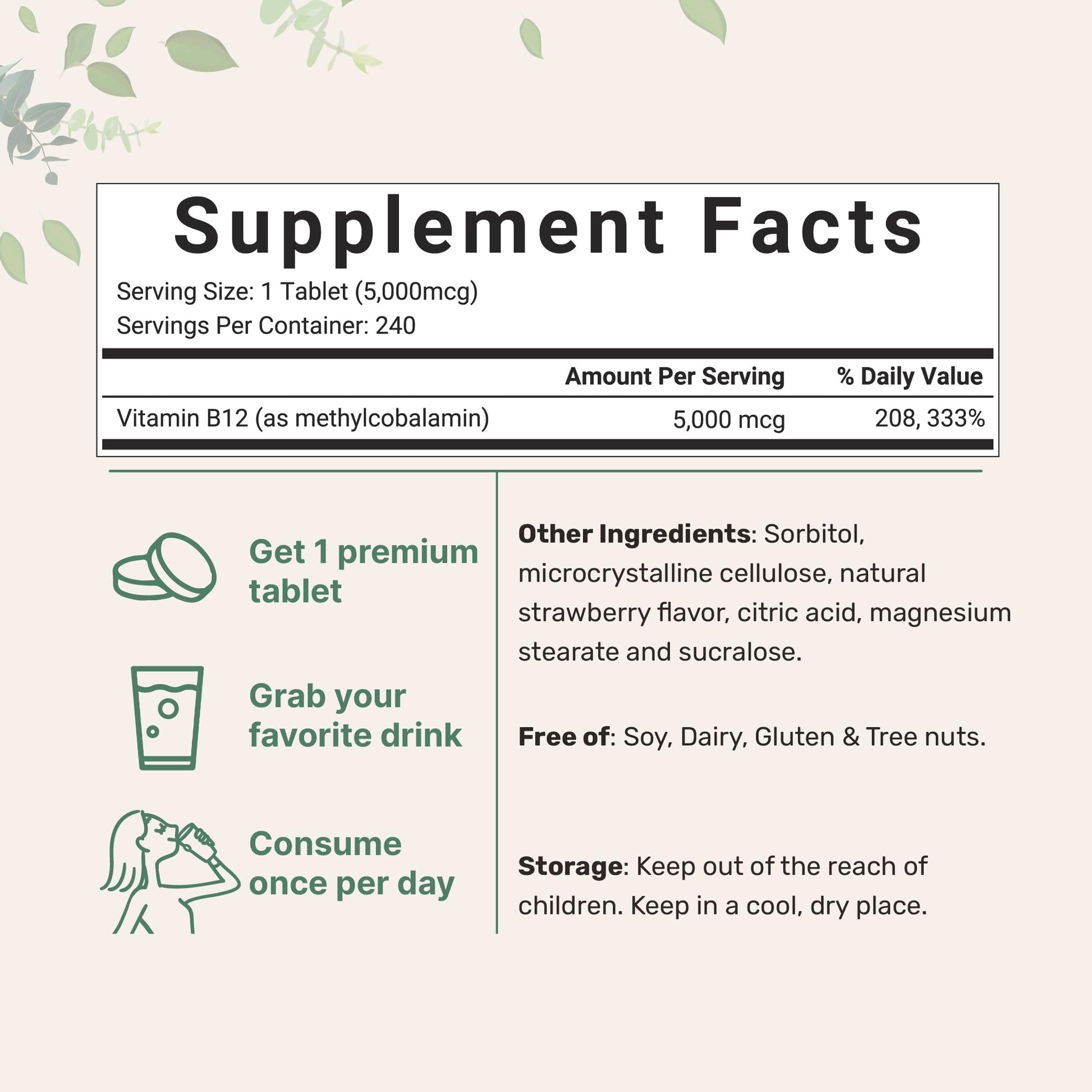 Micro Ingredients Vitamin B12 5000mcg | Methyl B12 Active Form – 240 Chewable Micro IngredientsAu supplements