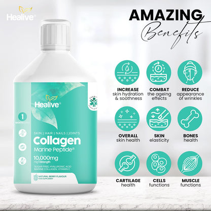 HEALIVE Marine Collagen Peptides - Skin, Hair, Nail & Joint, Support Against Premature Ageing HEALIVEUS supplements