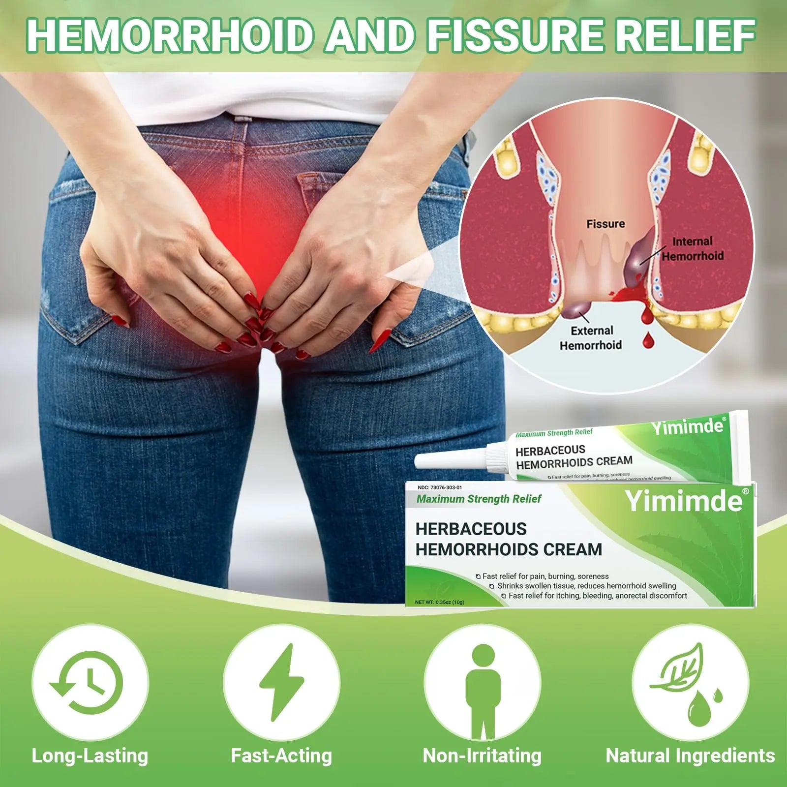 Hemorrhoid Treatment Ointment - Tubesmaximum Strength - Fast Relief from Pain, Itching, Burning, Swelling & Fissures | Natural Aloe & Vitamin E | Travel-Friendly10g x 5 Pieces Tubes - (1.76 Oz) yimimdeAu supplements