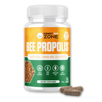 HONEYBEEZONE-Bee Propolis Capsules – 100% Natural Energy and Immune Support Supplement | Non-GMO, Gluten-Free, 60 Easy-to-Swallow Veggie Capsules HONEYBEEZONEAu supplements