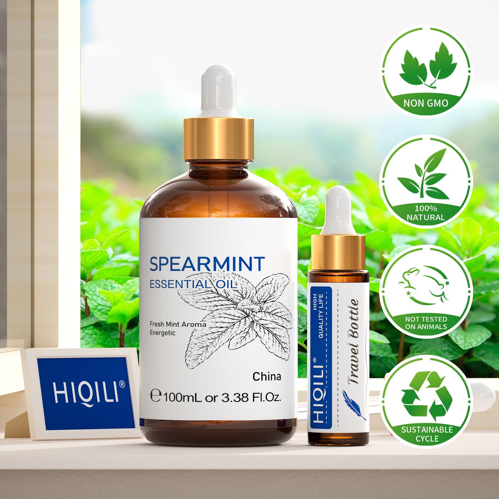 HIQILI 100ML Spearmint Essential Oil for Skin Care -100% Pure Treatment Grade - 3.38 Fl Oz. HIQILIAu supplements