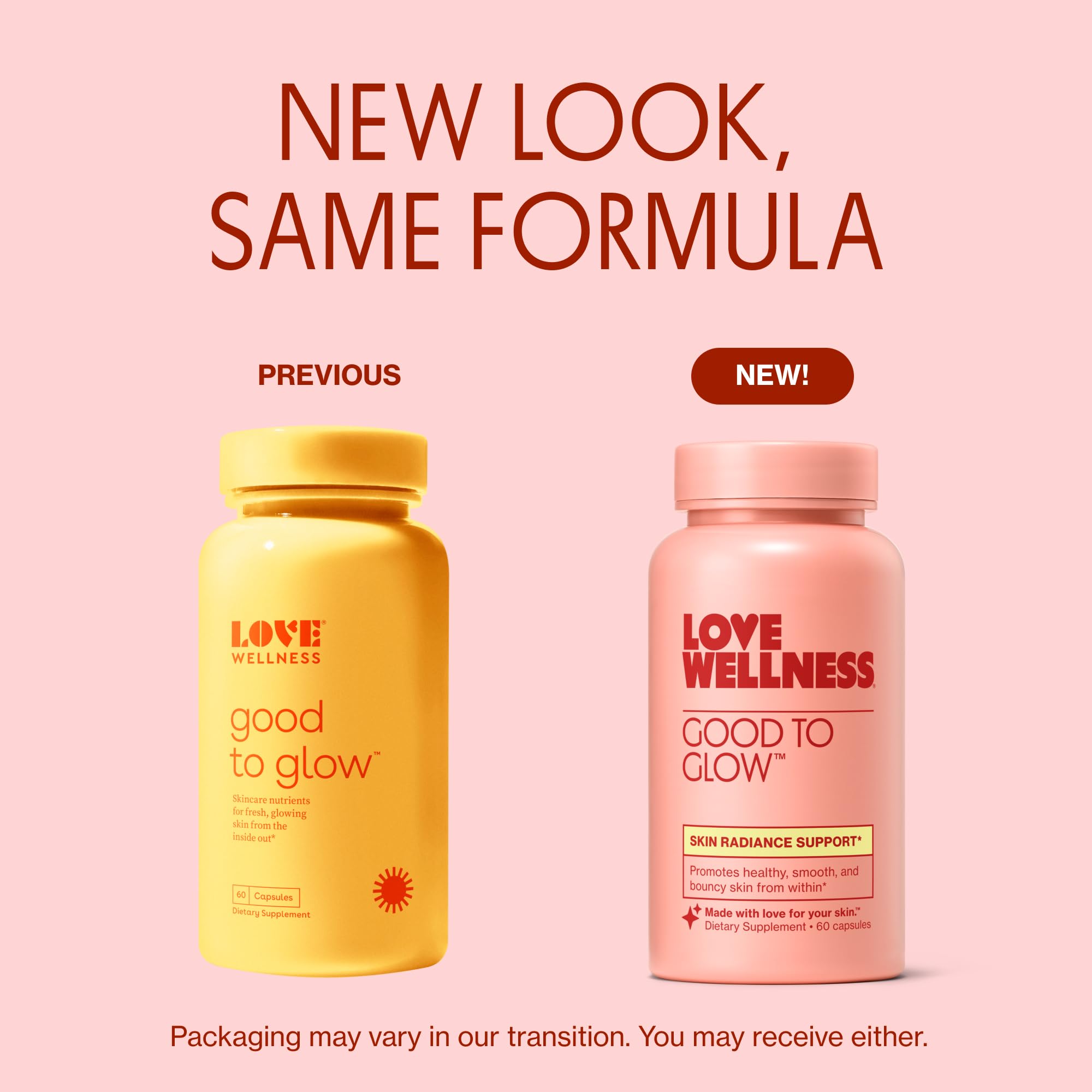 Love Wellness Good to Glow | Collagen Supplement with Biotin, Vitamin C, E, Ashwagandha & Zinc | Promotes Smooth, Glowing & Clear Skin | Enhances Smoothness & Promotes Healthy Skin | 60 Count Love WellnessUS supplements