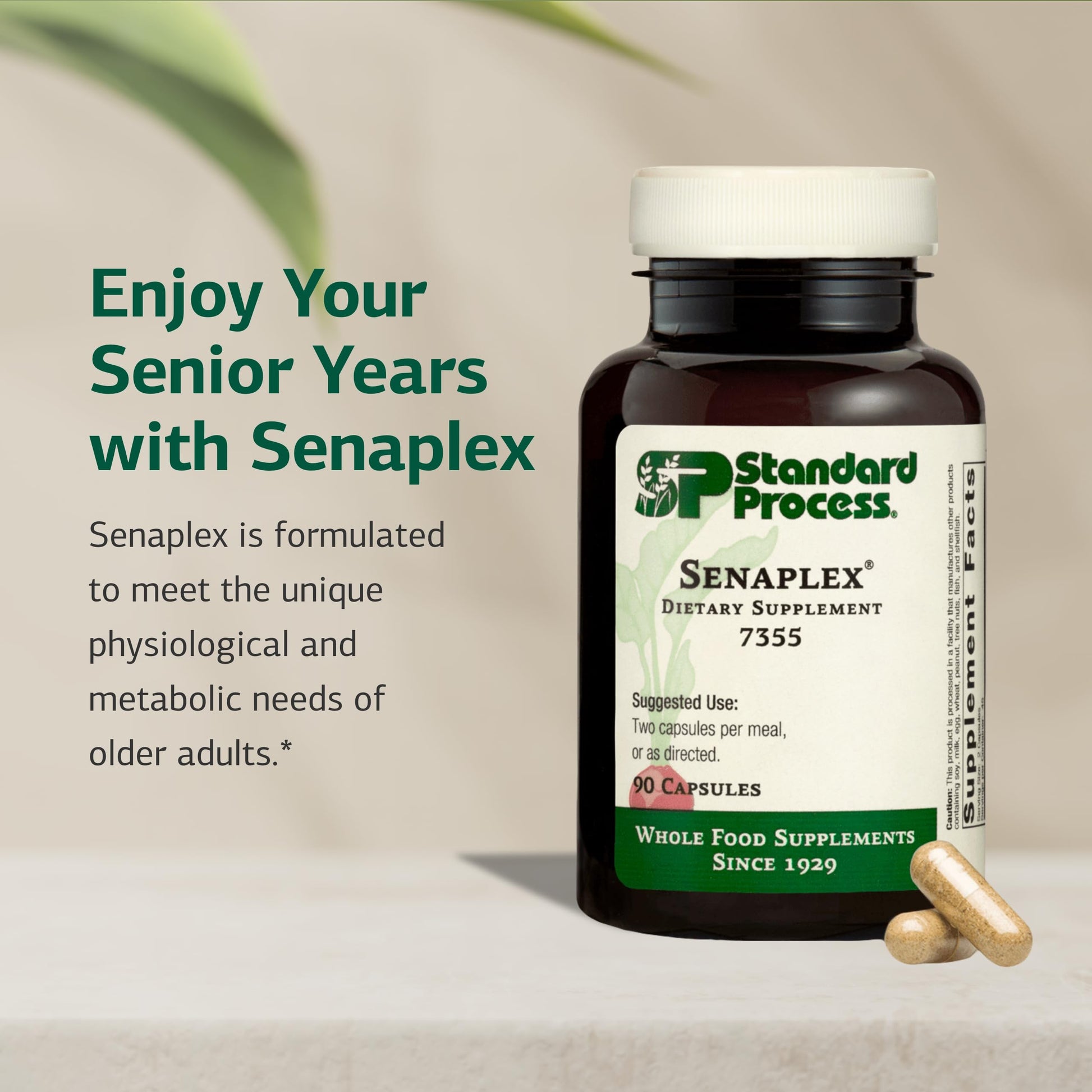 Standard Process Senaplex - Nervous System Support with Niacin, Vitamin B12 & B6 - Supports Brain Health & Cellular Health - Offers Antioxidant Activity - Non-Dairy - 90 Capsules (45 Servings) Standard Process Inc.Au supplements