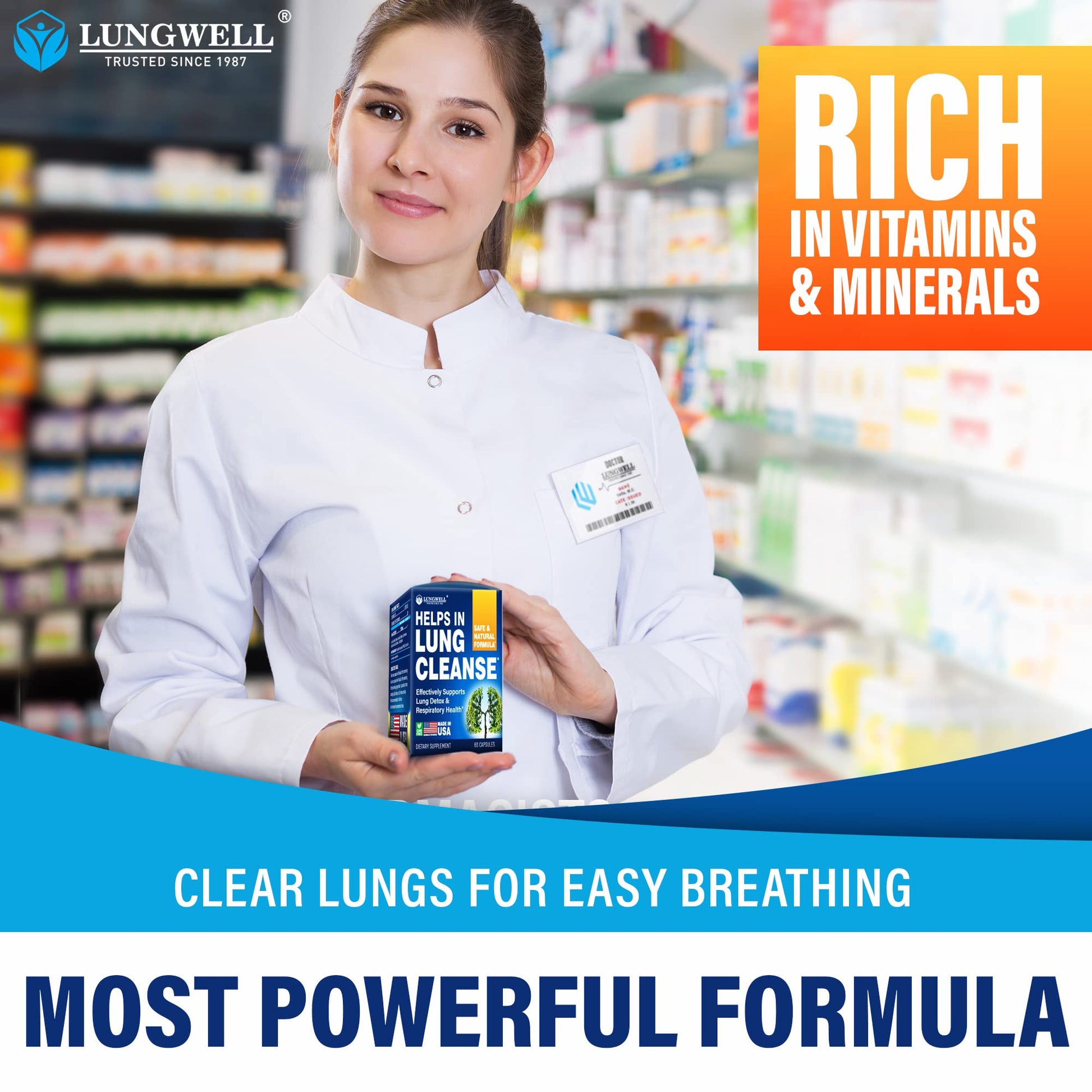 LUNGWELL Quit Smoking Aid - Made in USA - Helps to Clear Lungs & Stop LUNGWELLUS supplements