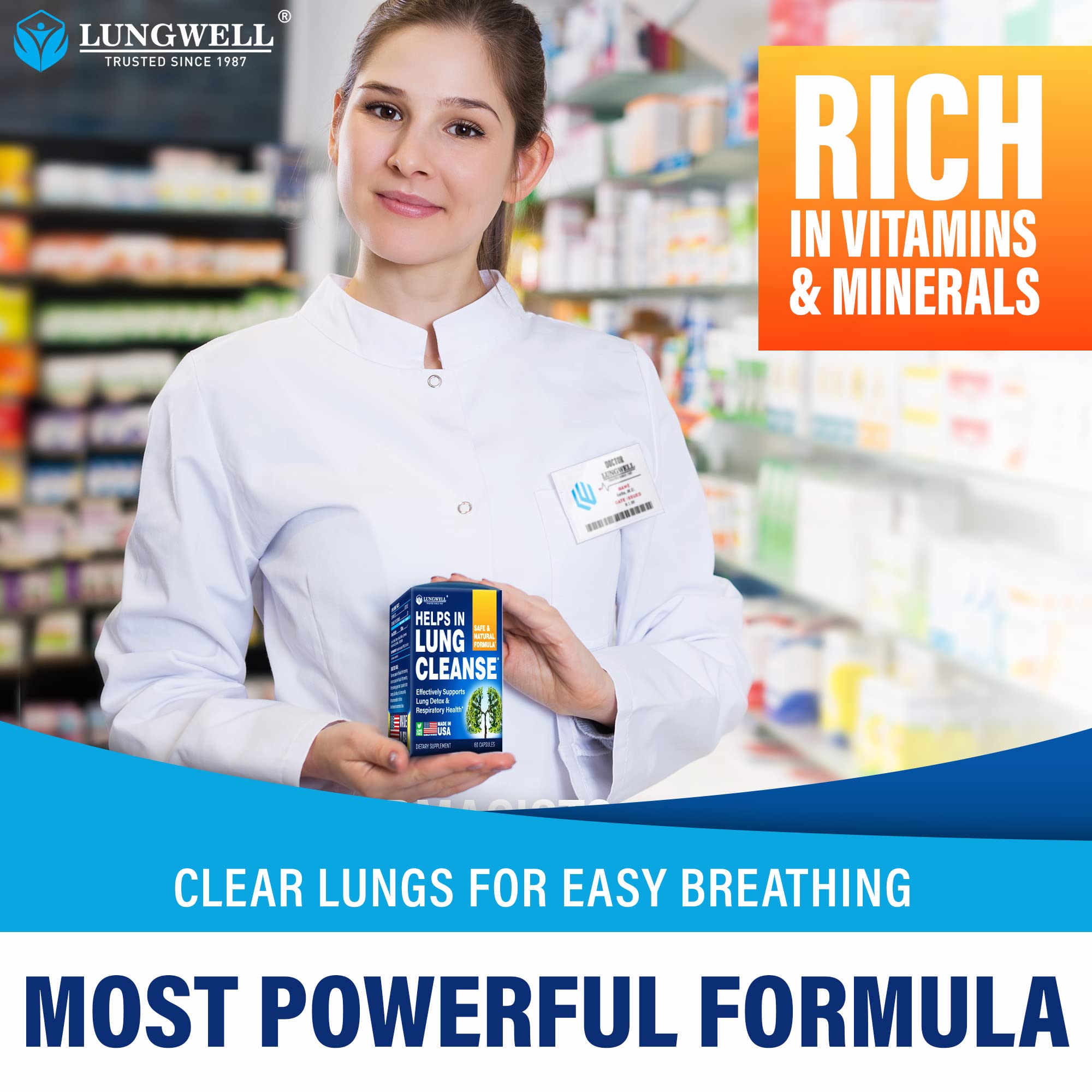 LUNGWELL Quit Smoking Aid - Made in USA - Helps to Clear Lungs & Stop LUNGWELLUS supplements