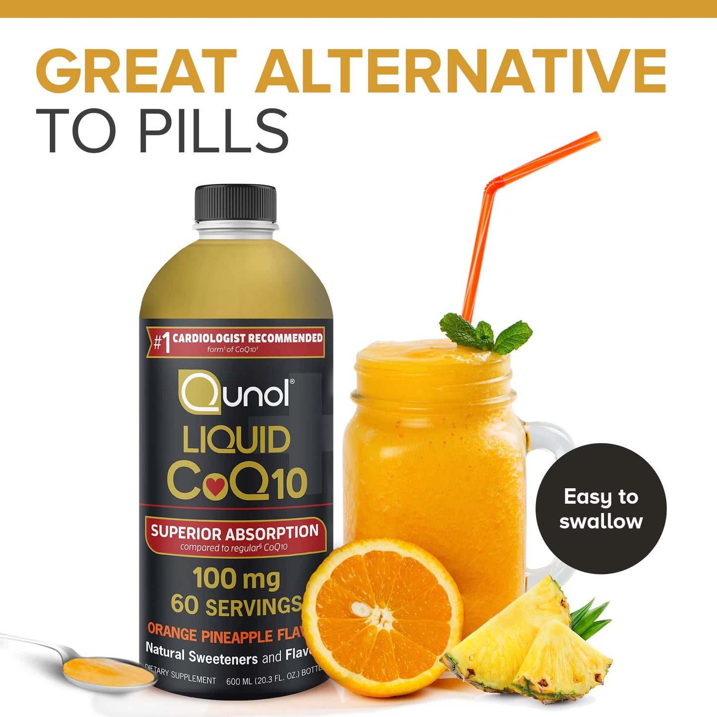Qunol Liquid CoQ10 100mg, Superior Absorption Natural Supplement Form of Coenzyme QunolUS supplements