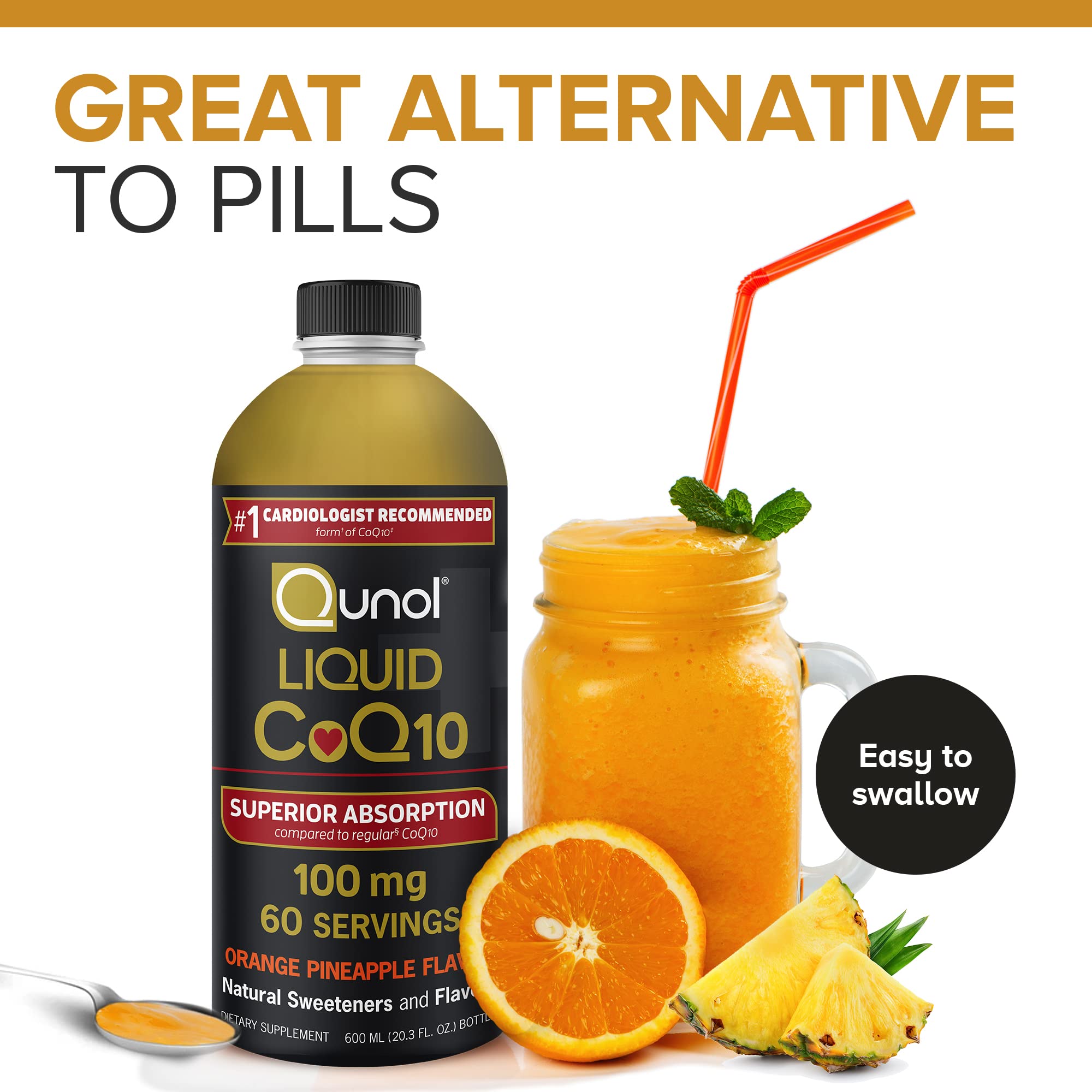 Qunol Liquid CoQ10 100mg, Superior Absorption Natural Supplement Form of Coenzyme QunolUS supplements