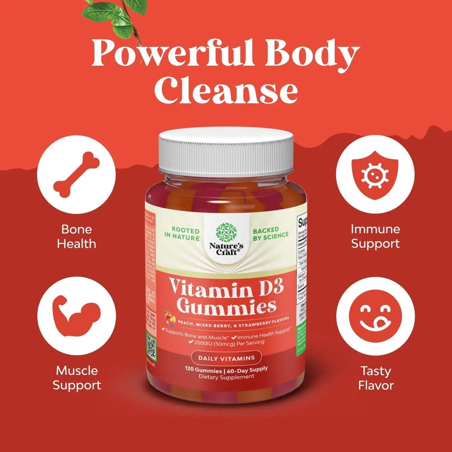 Bundle of Potent Daily Multivitamin Gummies - Wellness Blend of Vitamin D A C E B12 Zinc & Biotin for Energy & Immunity and Vitamin D3 Gummies Natures CraftAu supplements