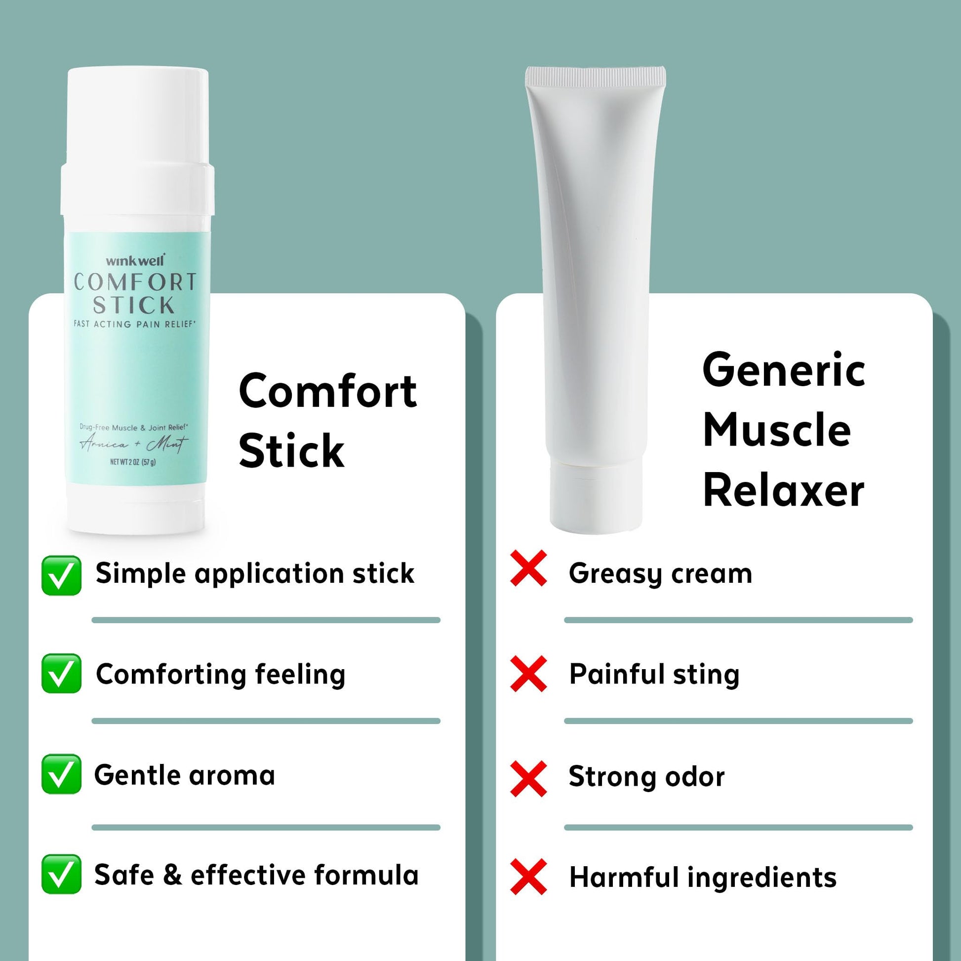 Wink Well Comfort Stick | Extra Strength Natural Muscle Relief | No-Mess roll on Stick | Joint Relief Wink NaturalsAu supplements